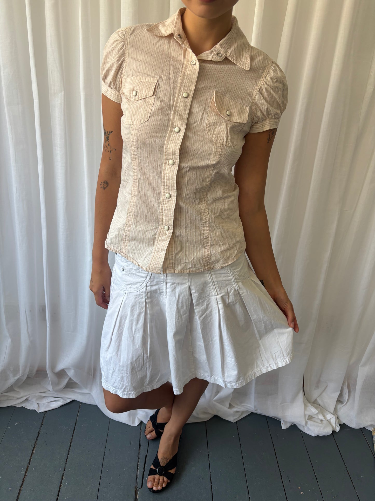 Vintage Cream Stripe Shirt