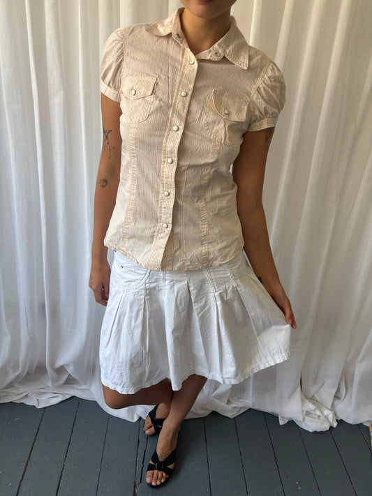 Vintage Cream Stripe Shirt
