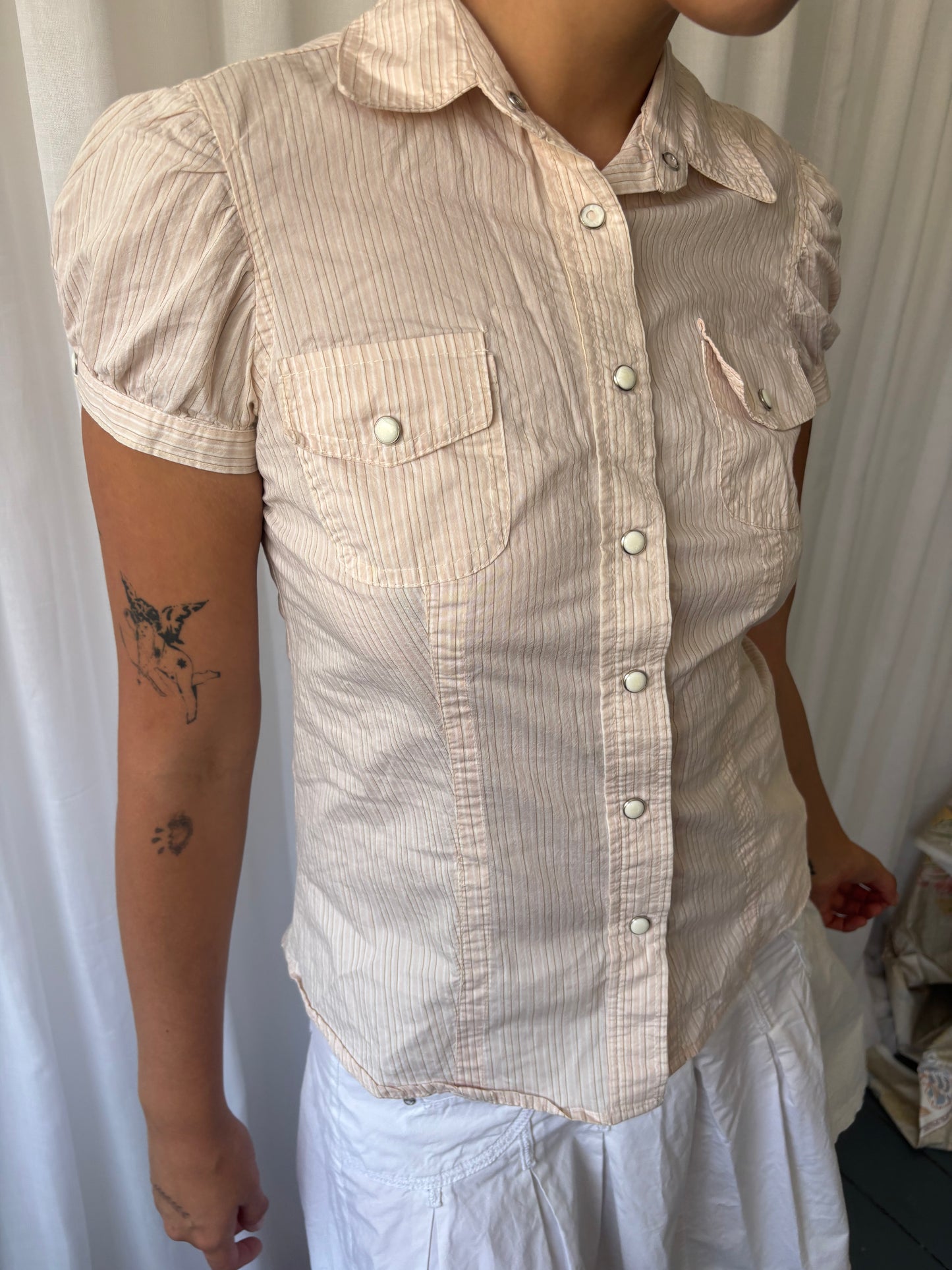 Vintage Cream Stripe Shirt
