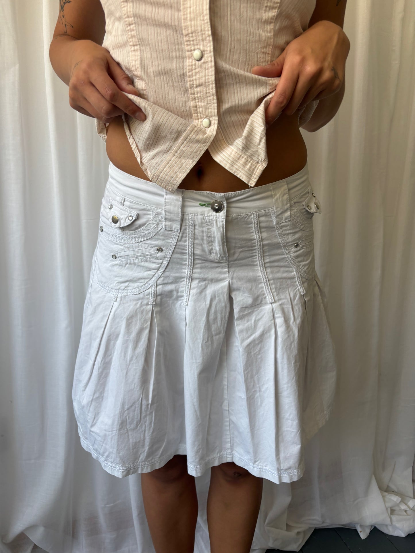 Vintage White Midi skirt
