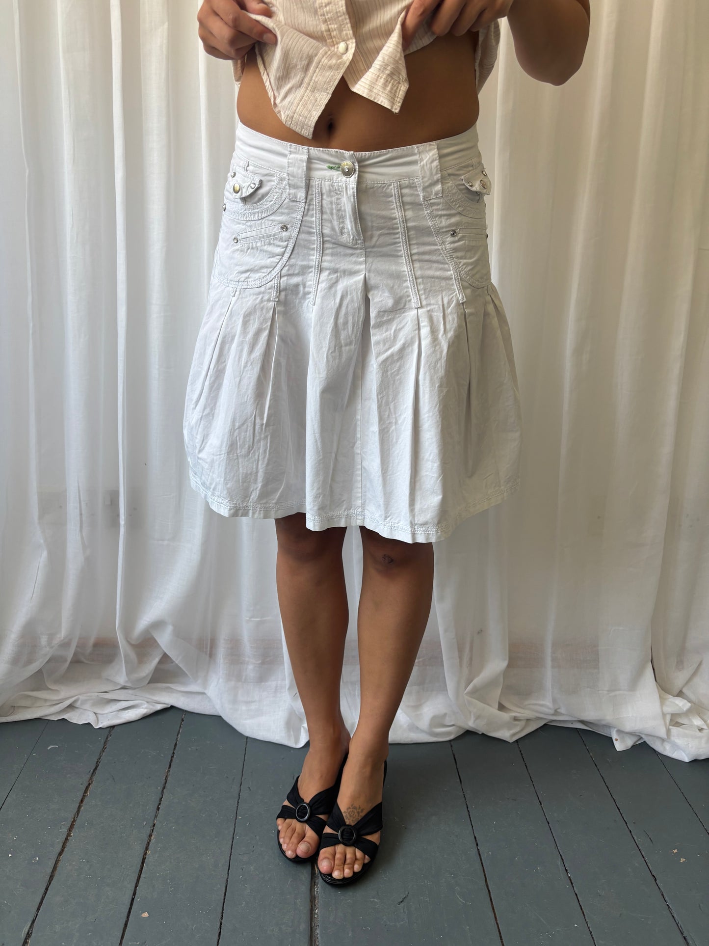 Vintage White Midi skirt