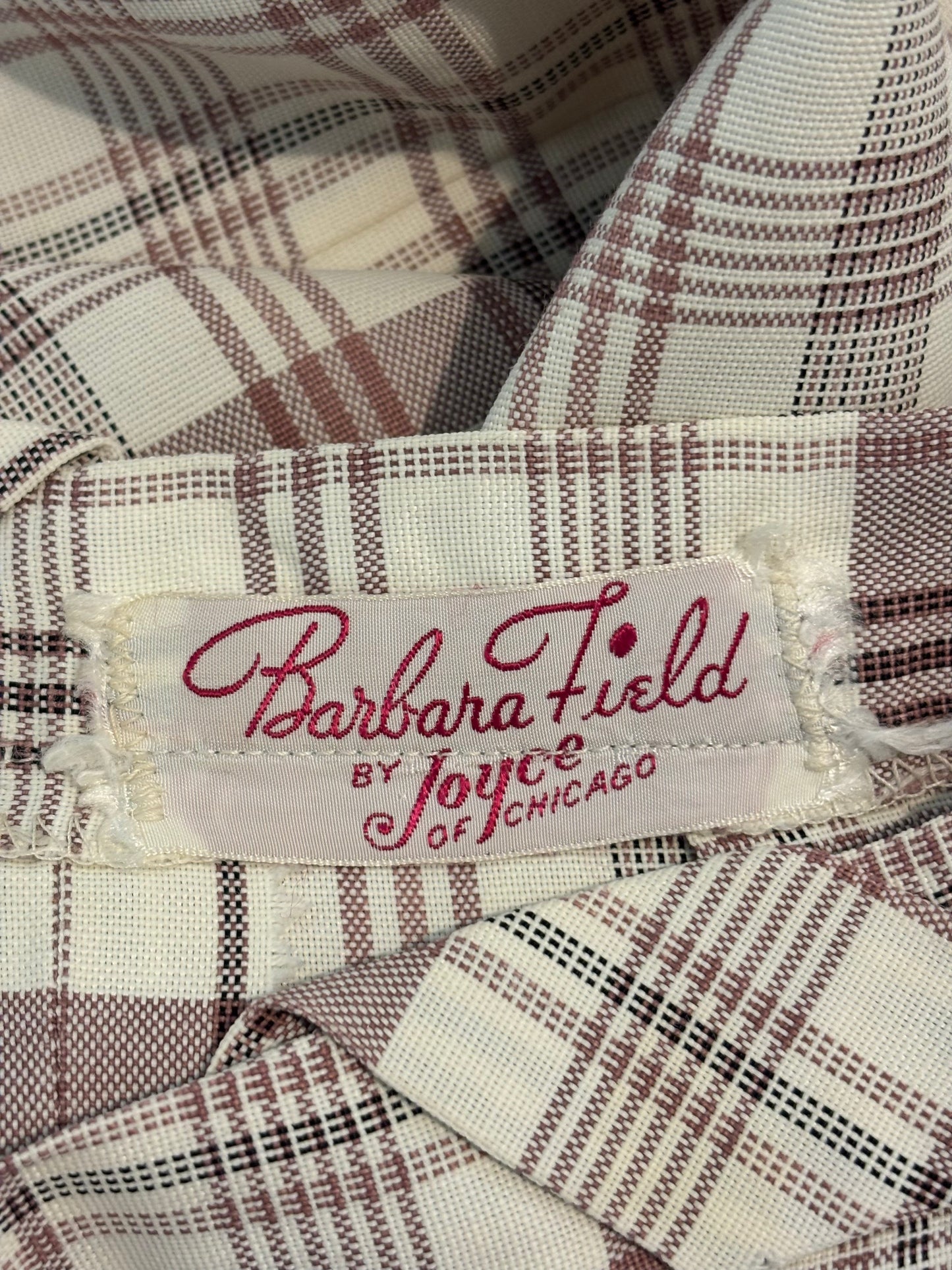 Vintage Cream Plaid Skirt