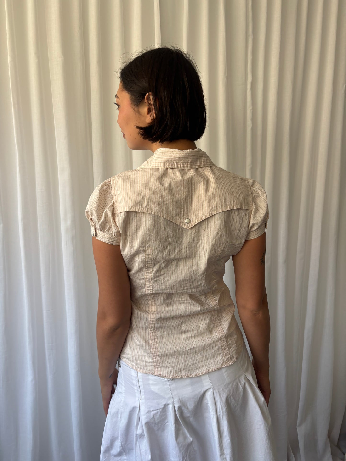 Vintage Cream Stripe Shirt