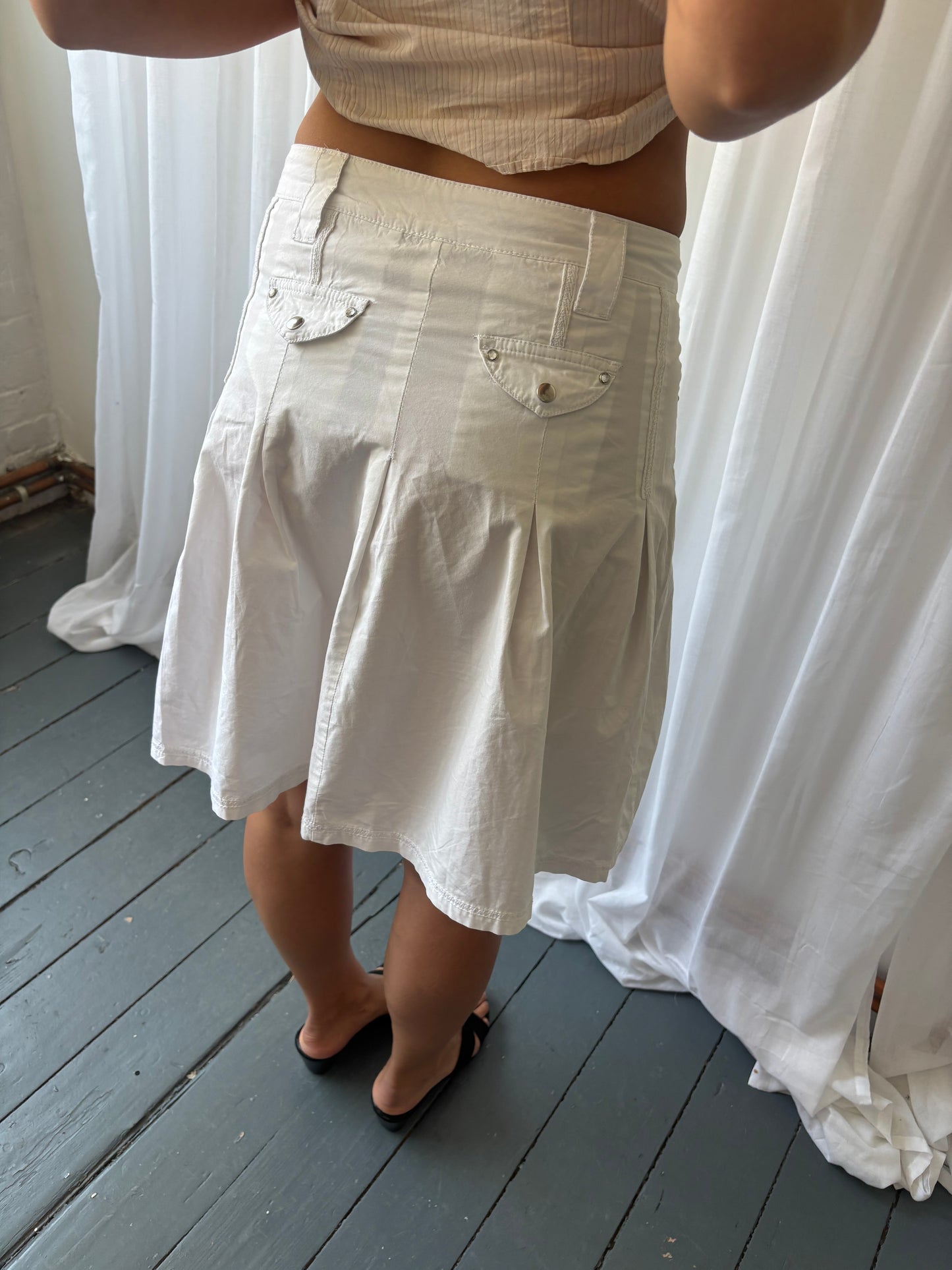 Vintage White Midi skirt
