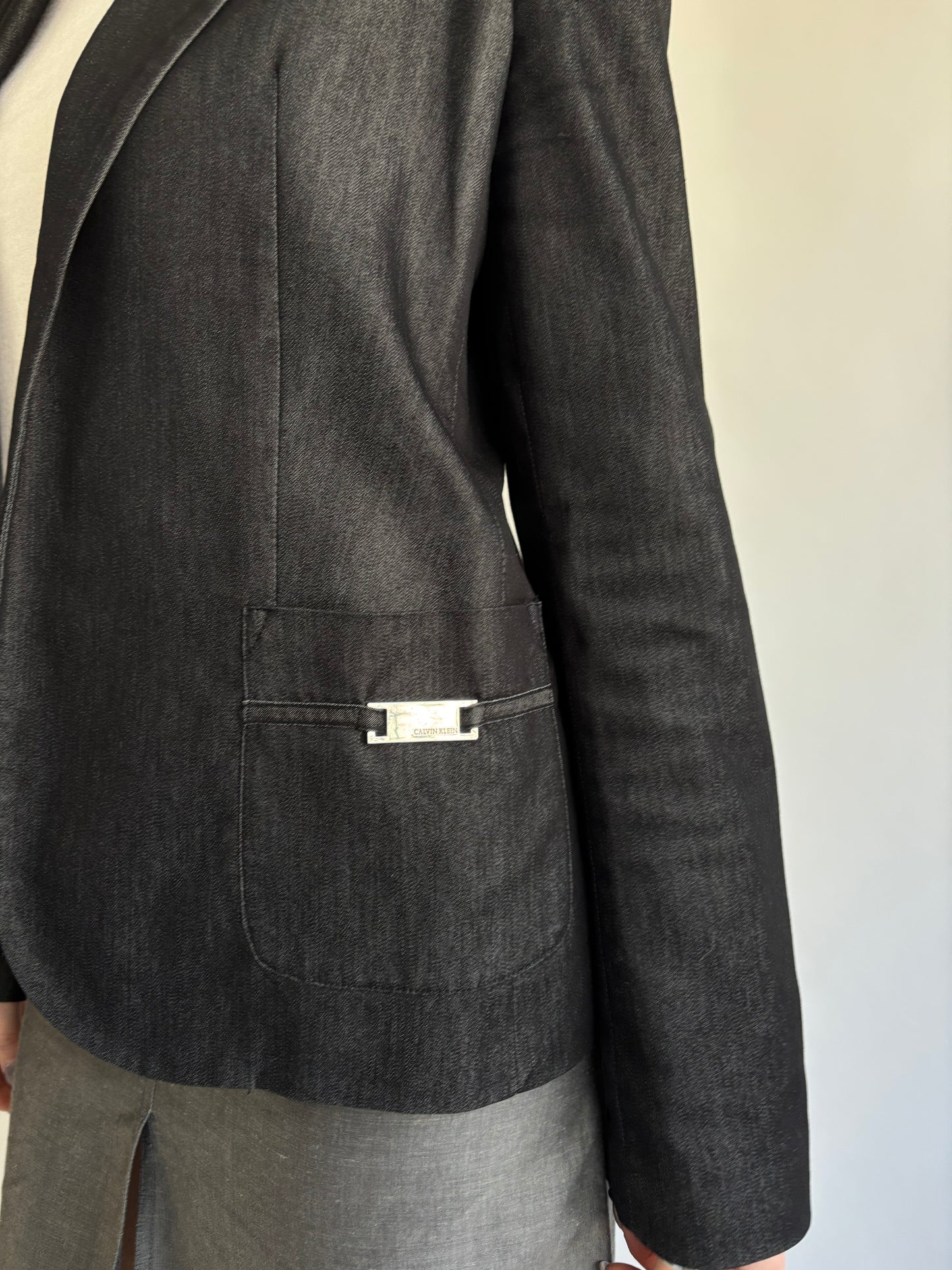 Calvin Klein Grey Denim Blazer