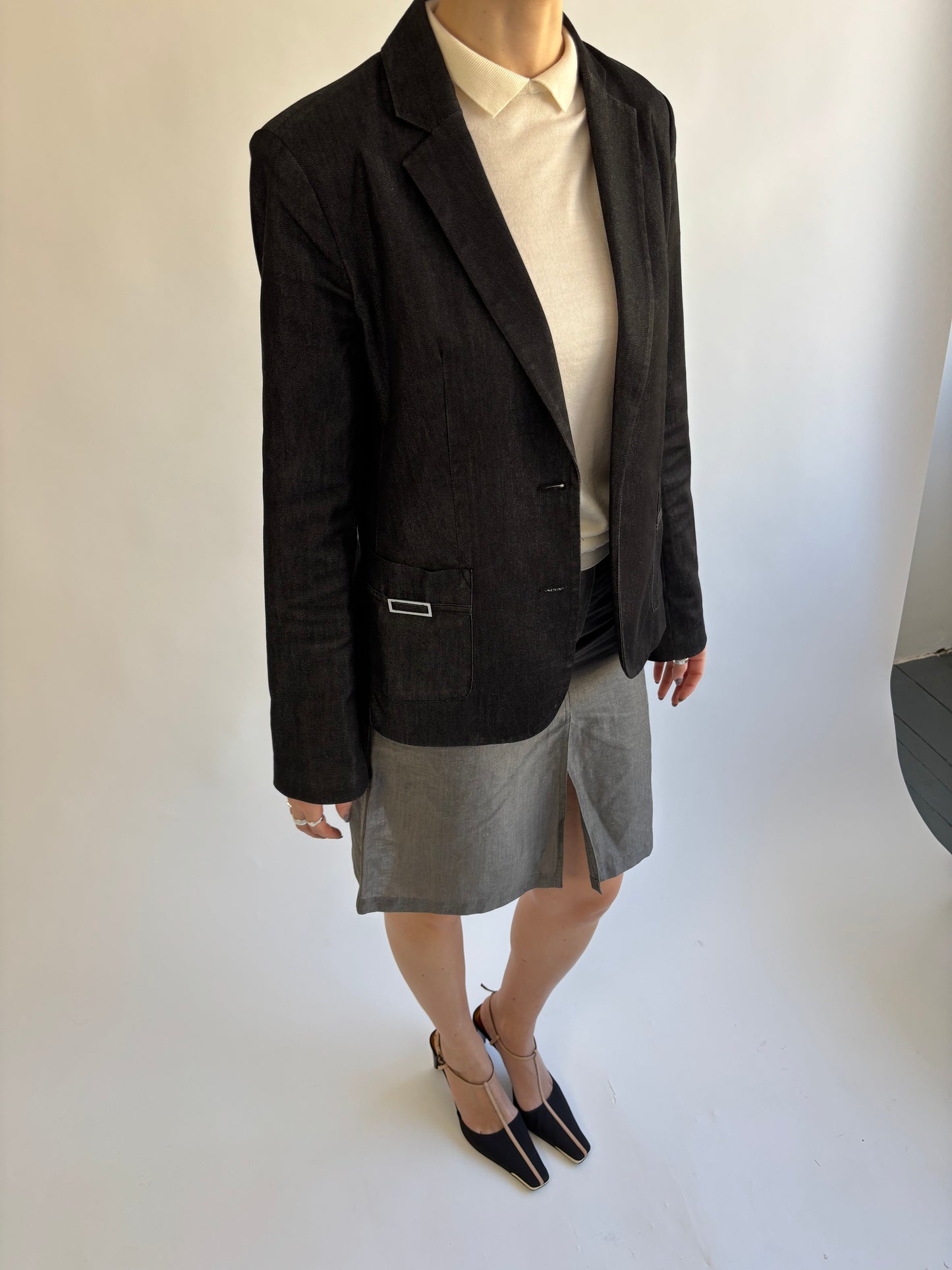 Calvin Klein Grey Denim Blazer