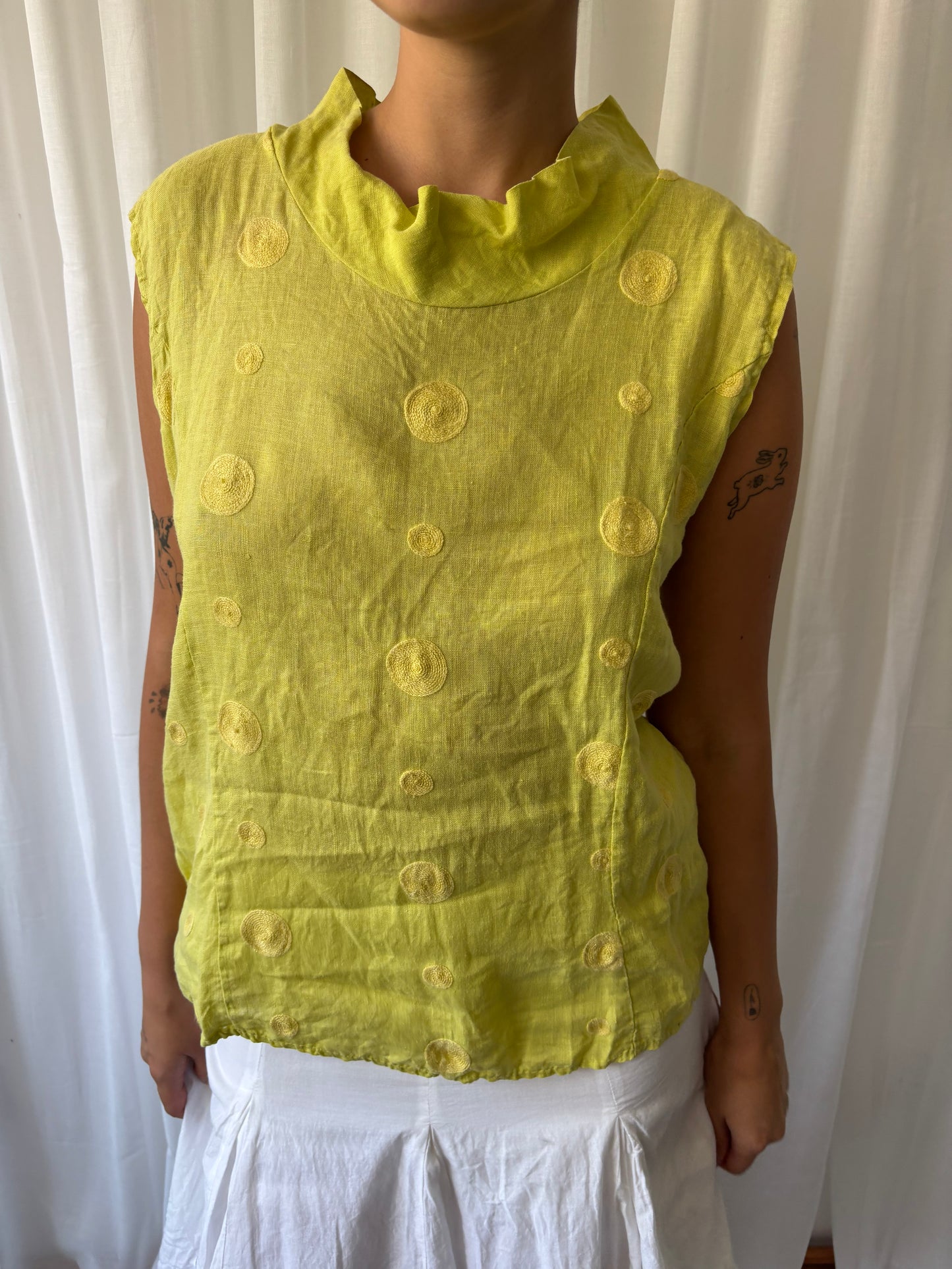 Vintage Citrus Linen Top