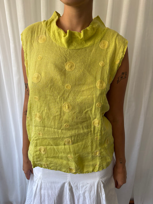 Vintage Citrus Linen Top