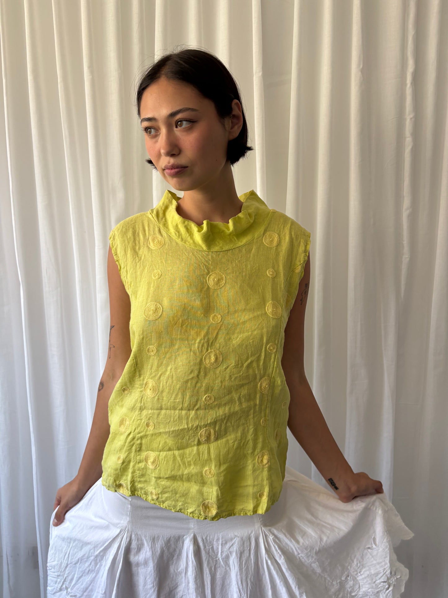 Vintage Citrus Linen Top
