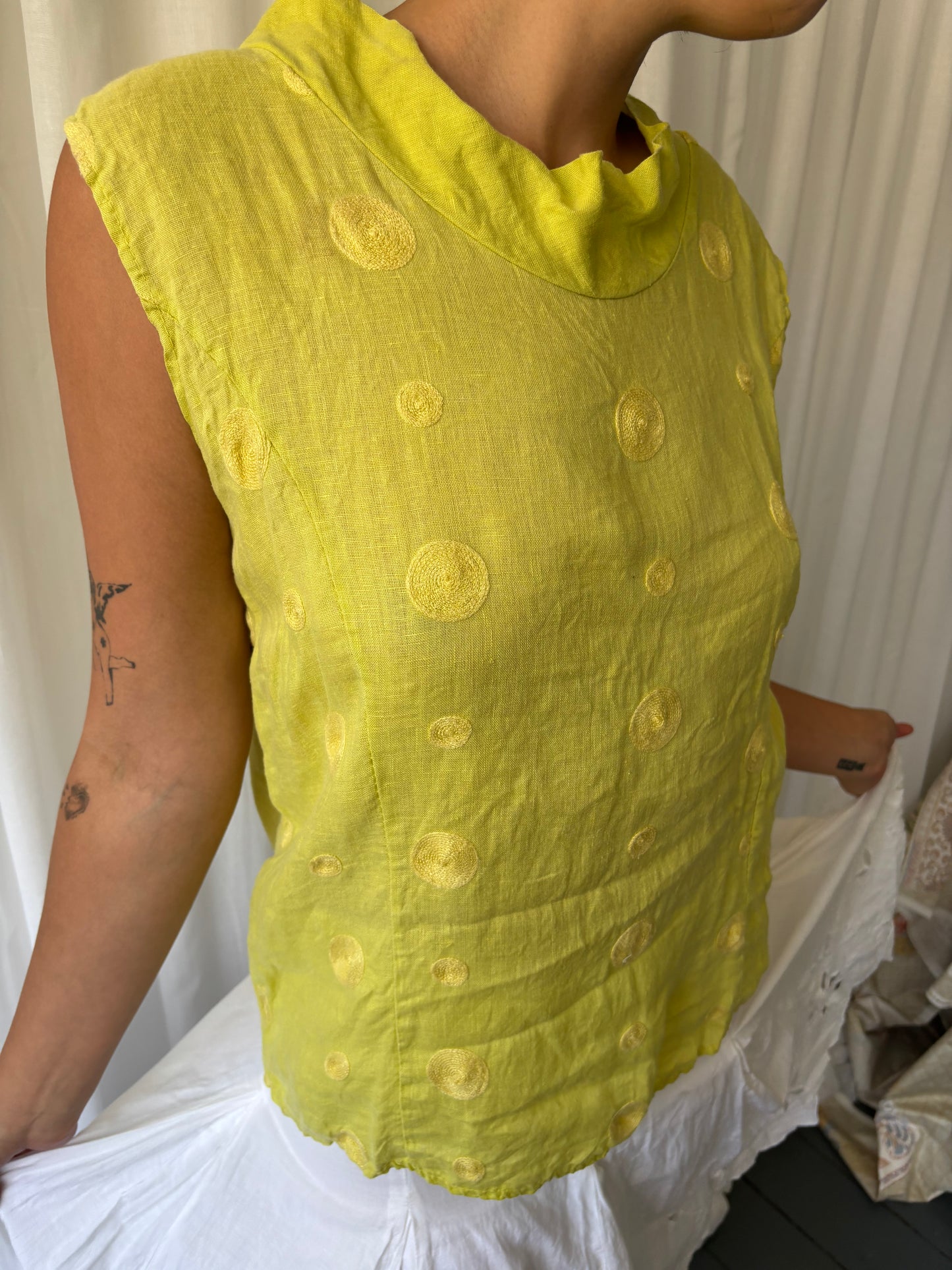 Vintage Citrus Linen Top