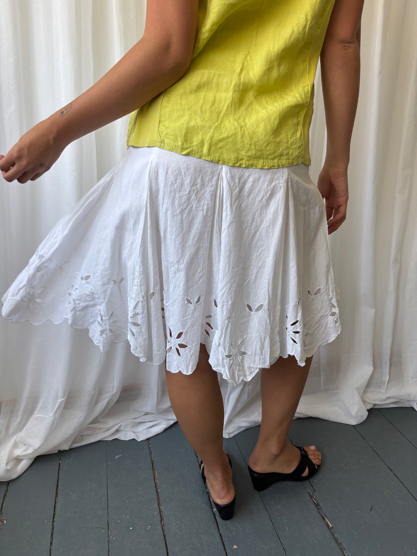 Vintage White Midi Skirt