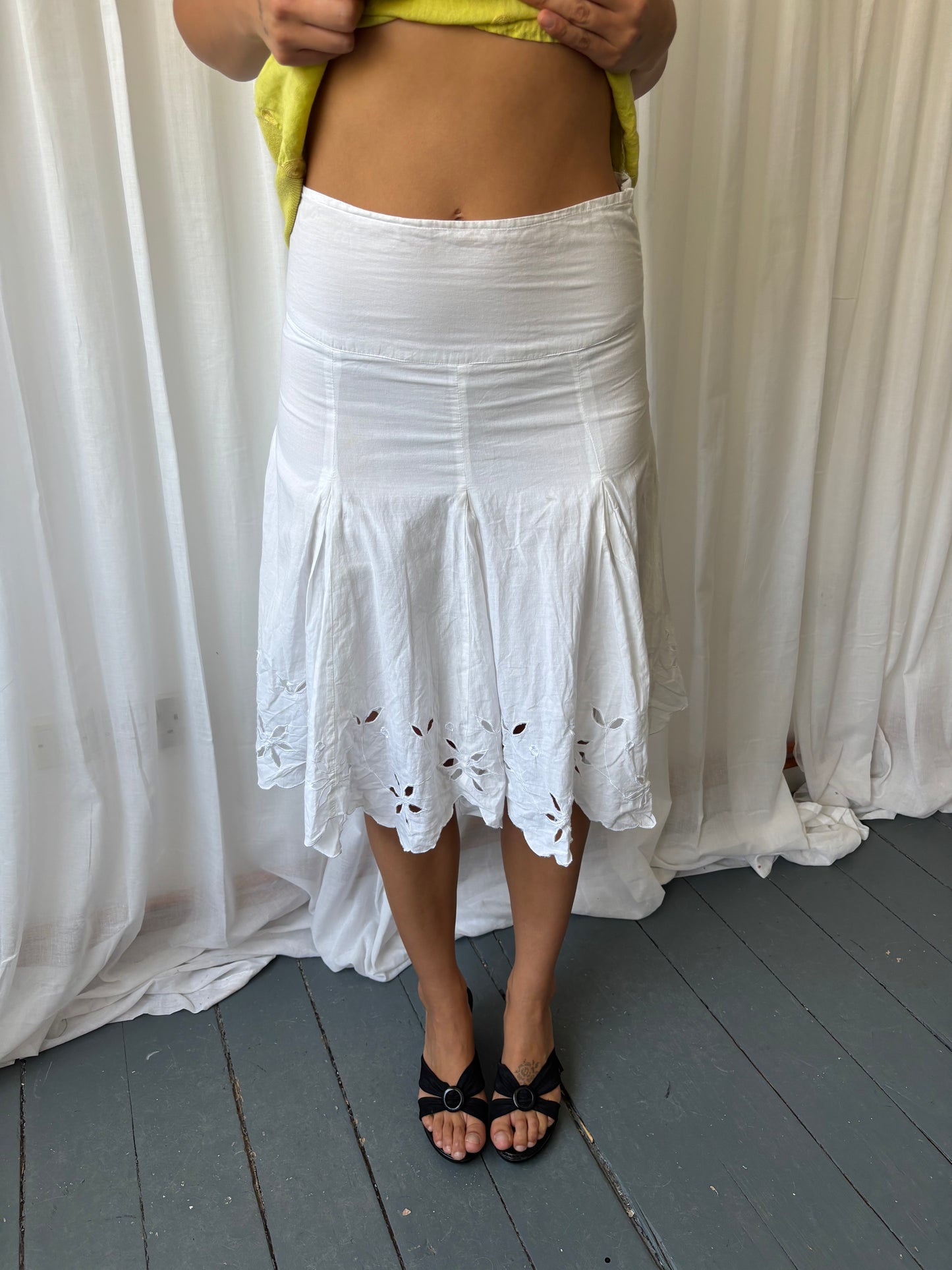 Vintage White Midi Skirt