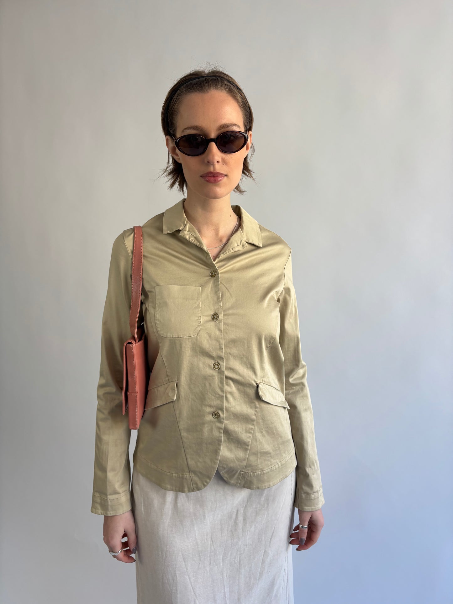Vintage Beige Shirt Jacket