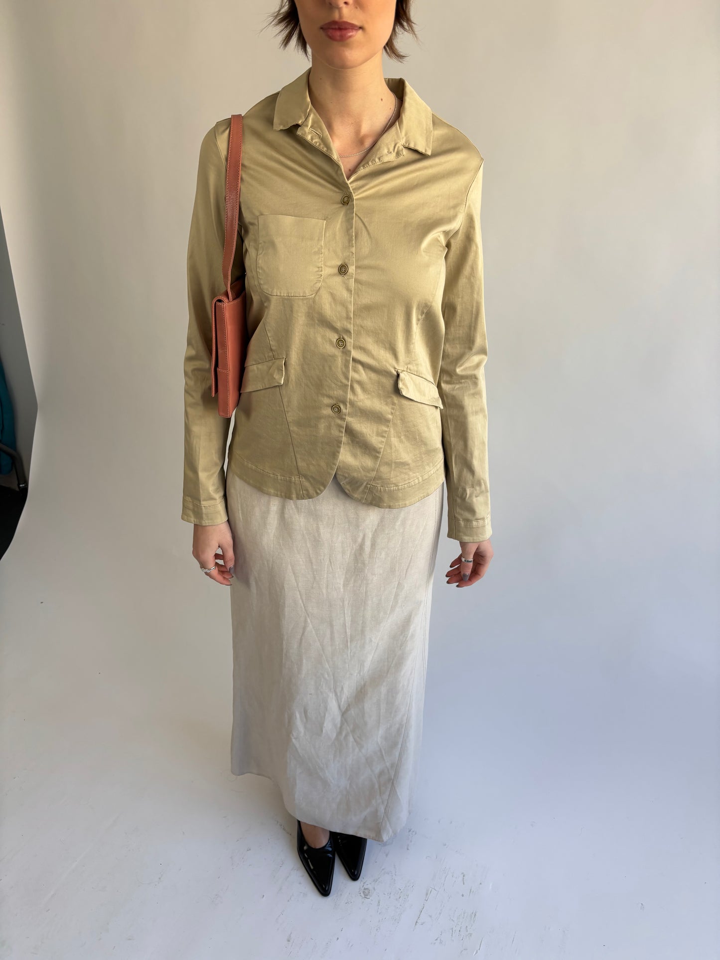 Vintage Beige Shirt Jacket