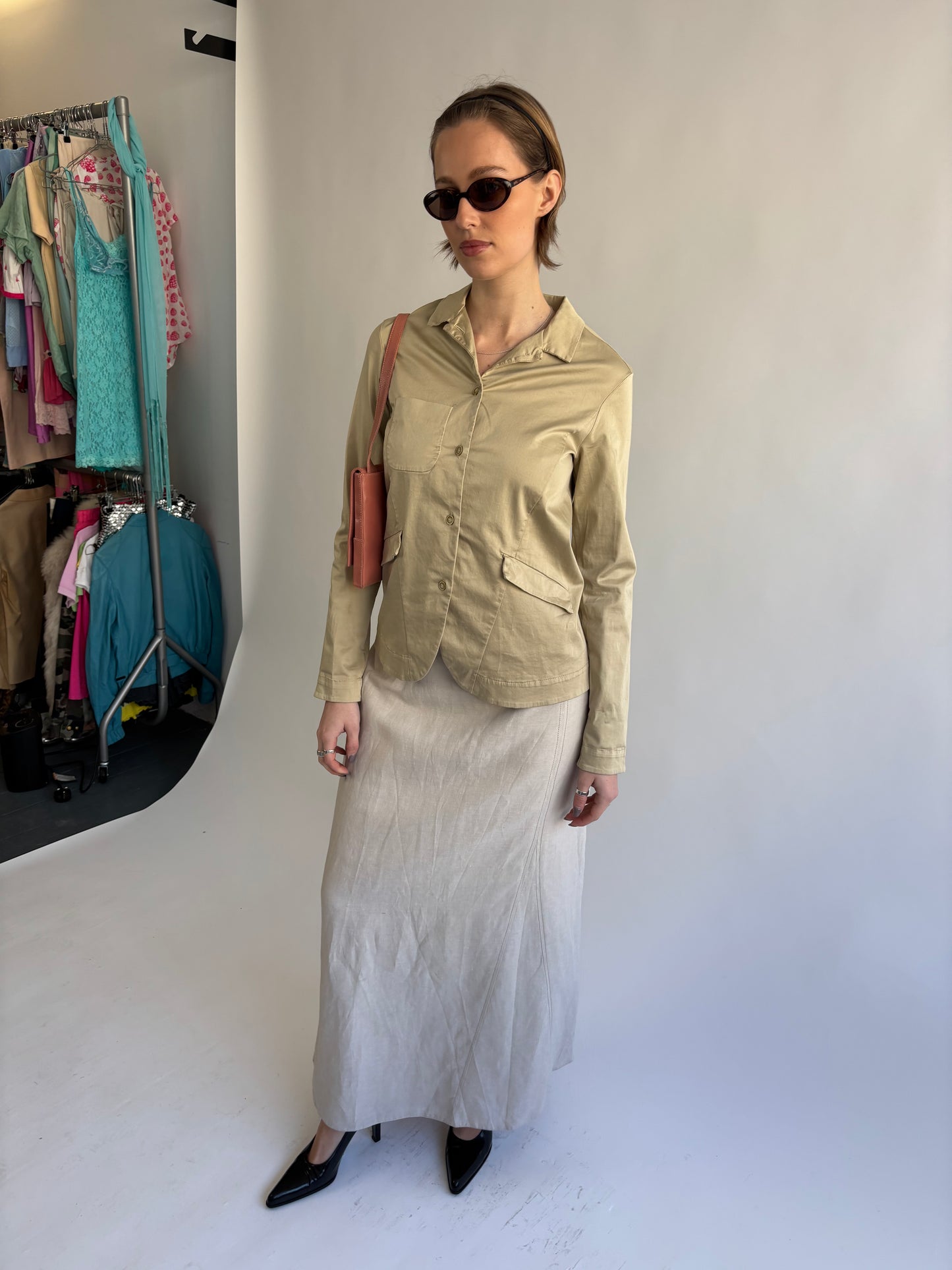 Vintage Beige Shirt Jacket