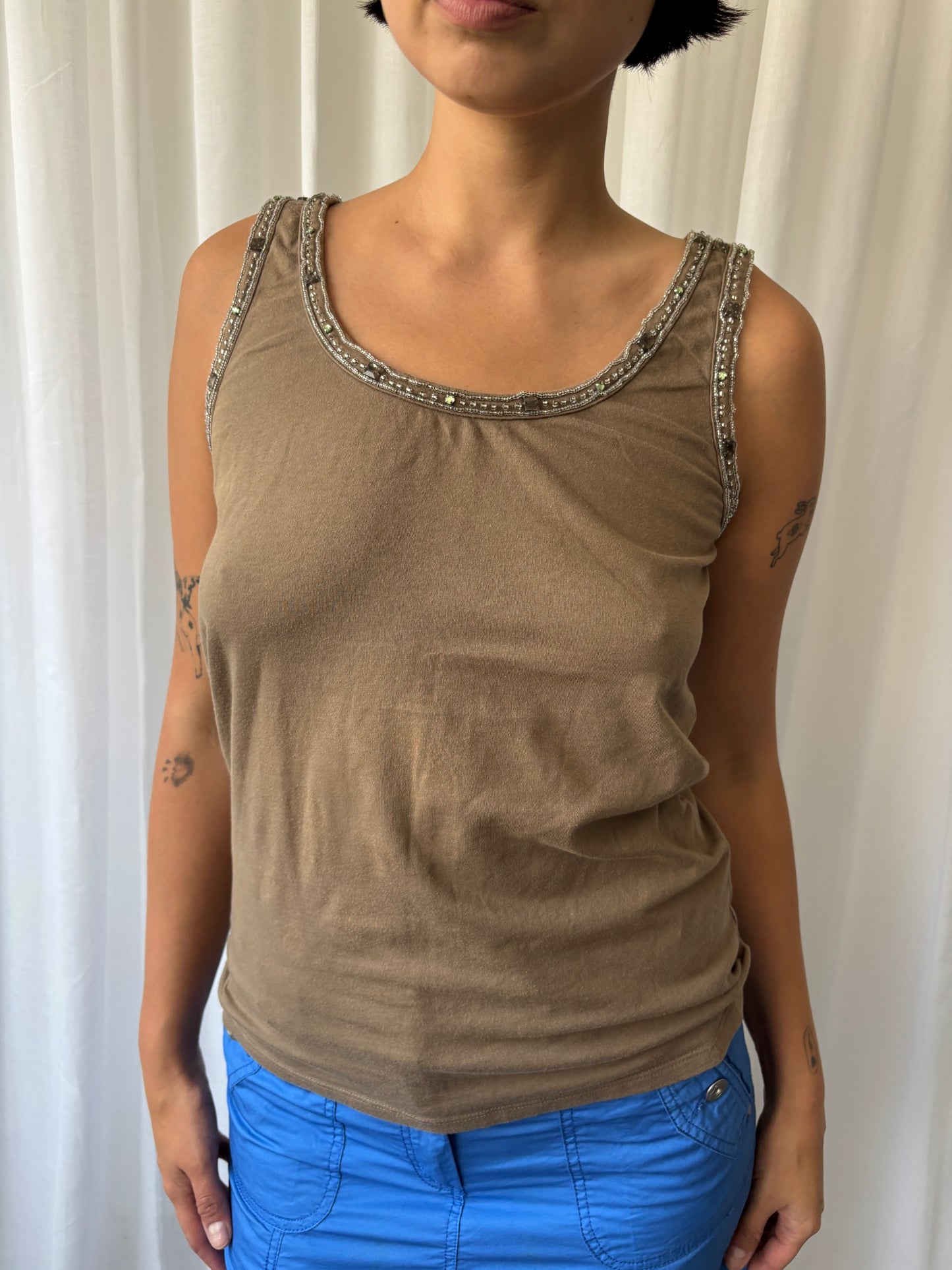 Vintage Embellished Brown Vest