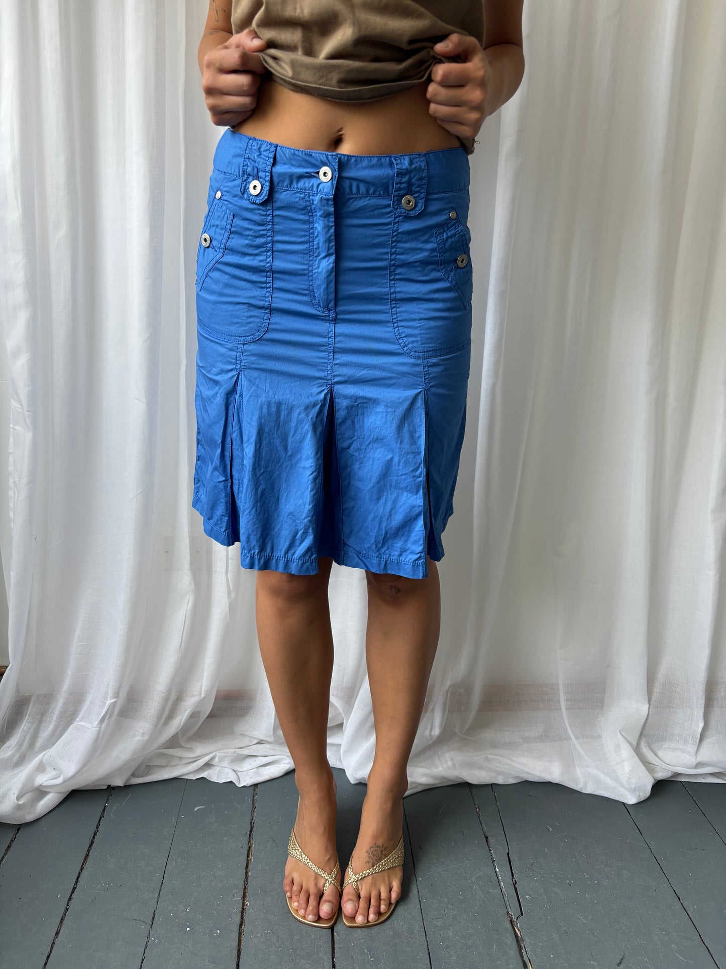 Vintage Blue Midi Skirt