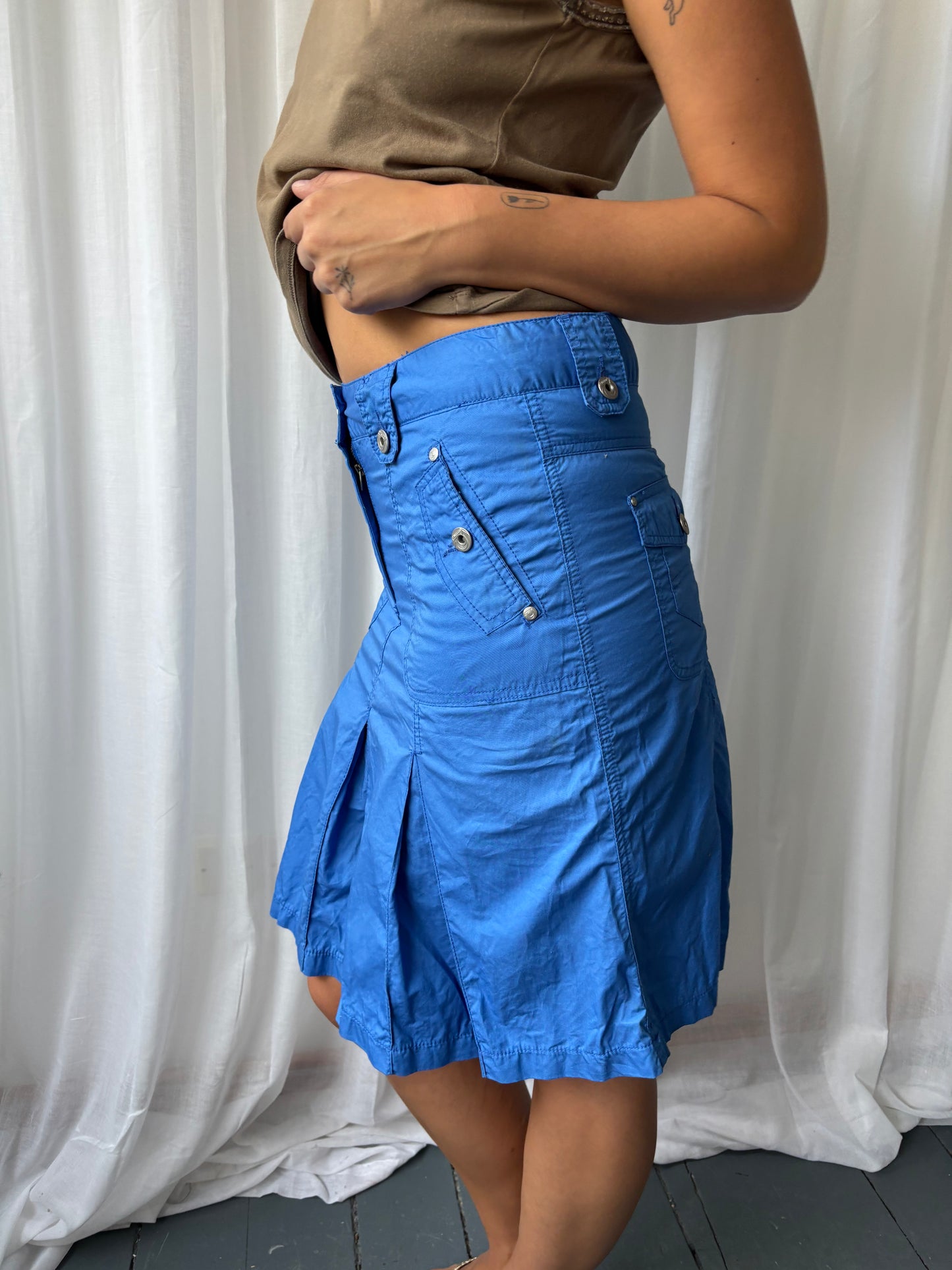 Vintage Blue Midi Skirt