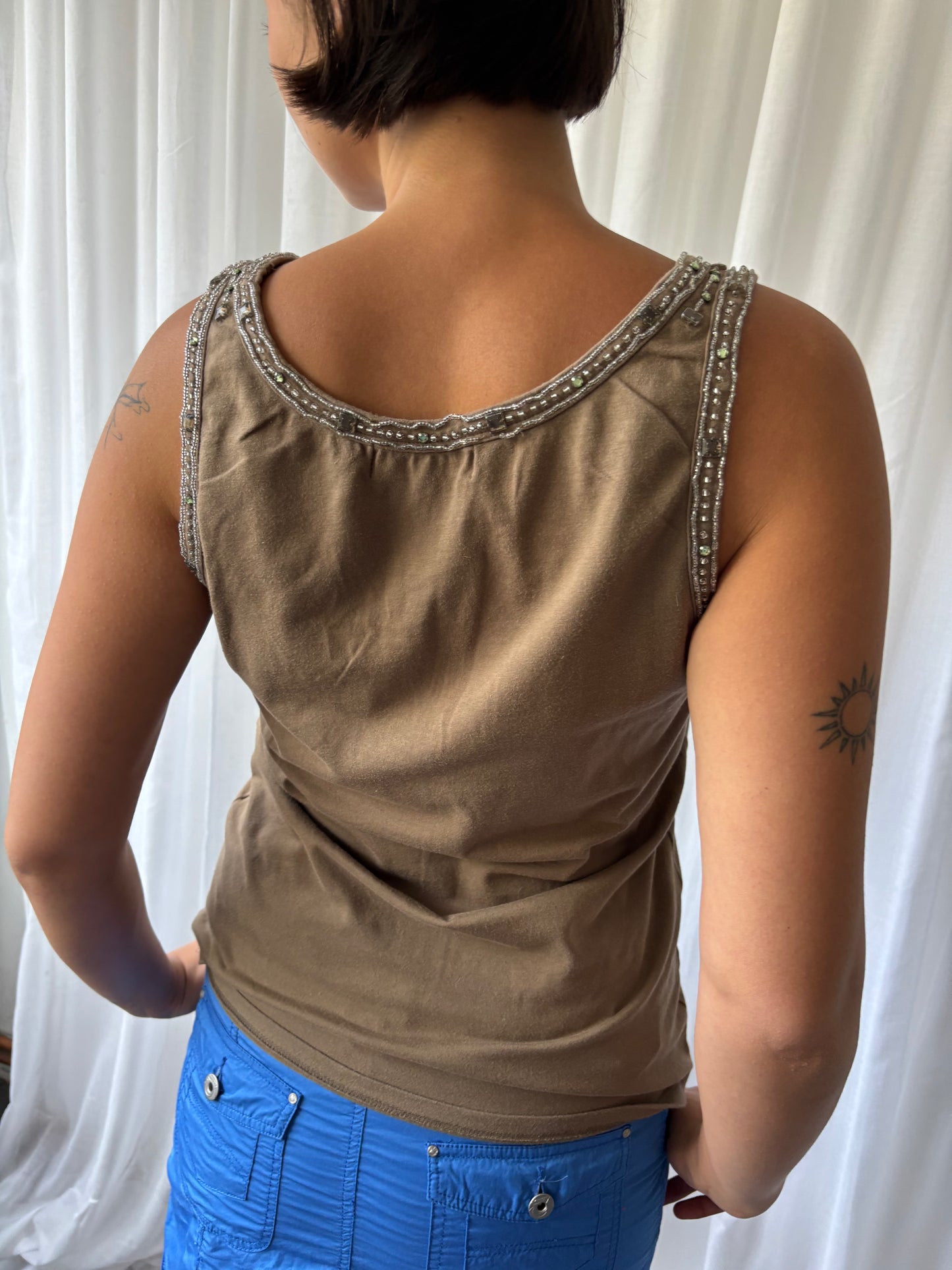 Vintage Embellished Brown Vest