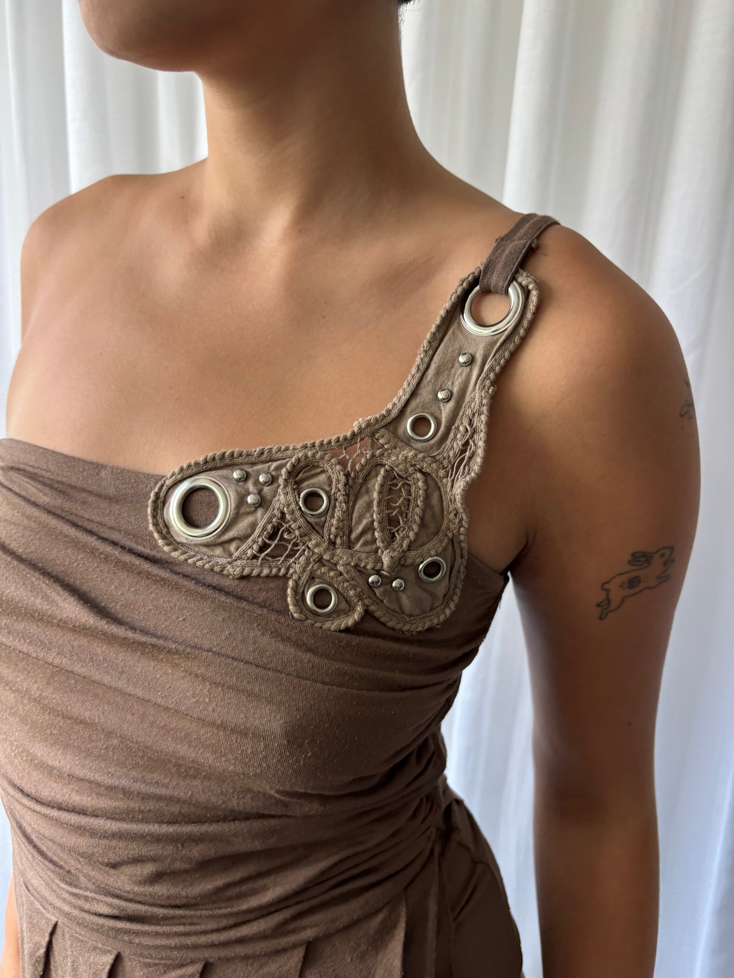 Morgan Brown One Shoulder Top