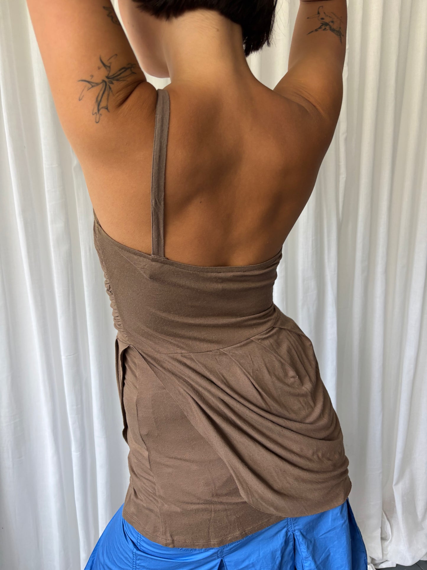 Morgan Brown One Shoulder Top