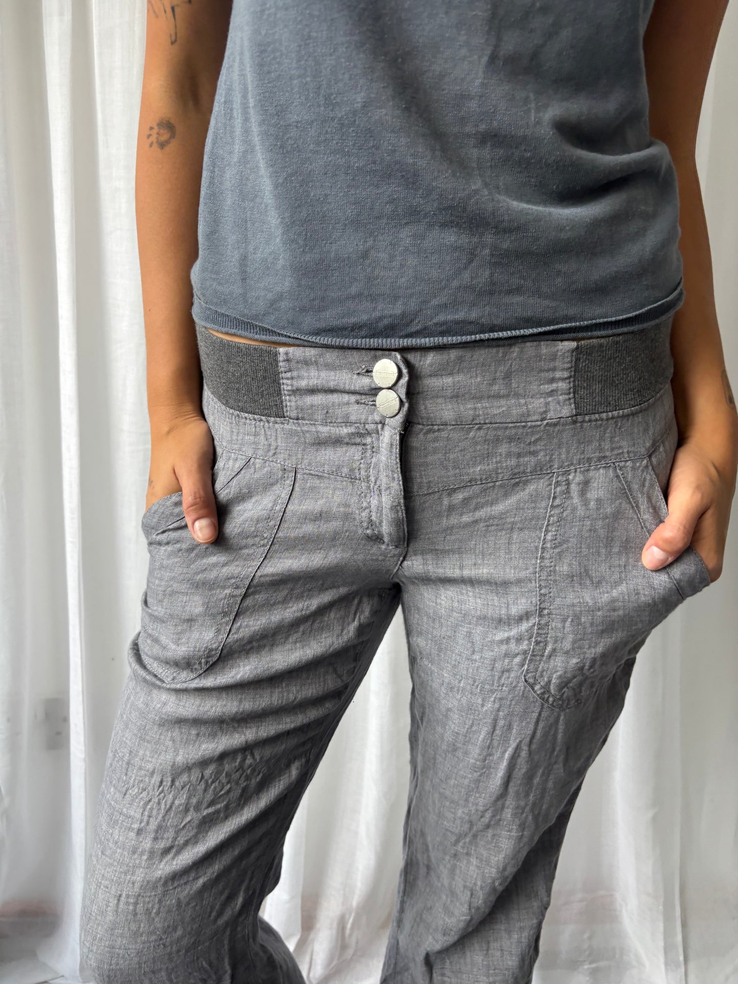 Vintage Grey Linen Trousers