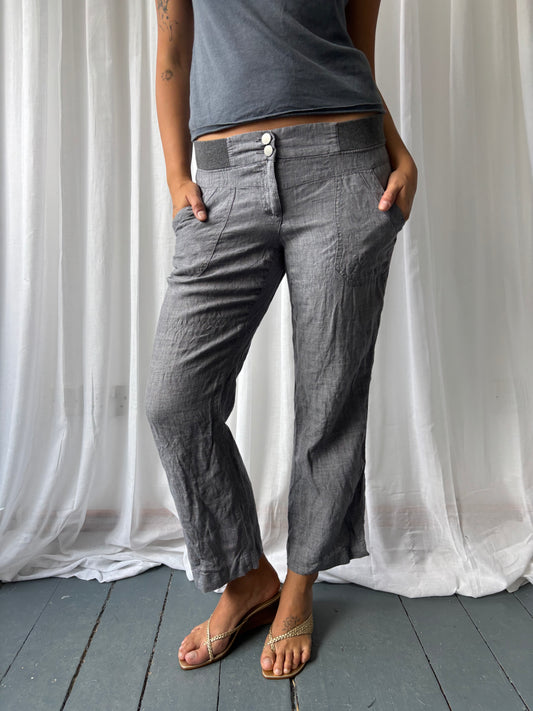 Vintage Grey Linen Trousers