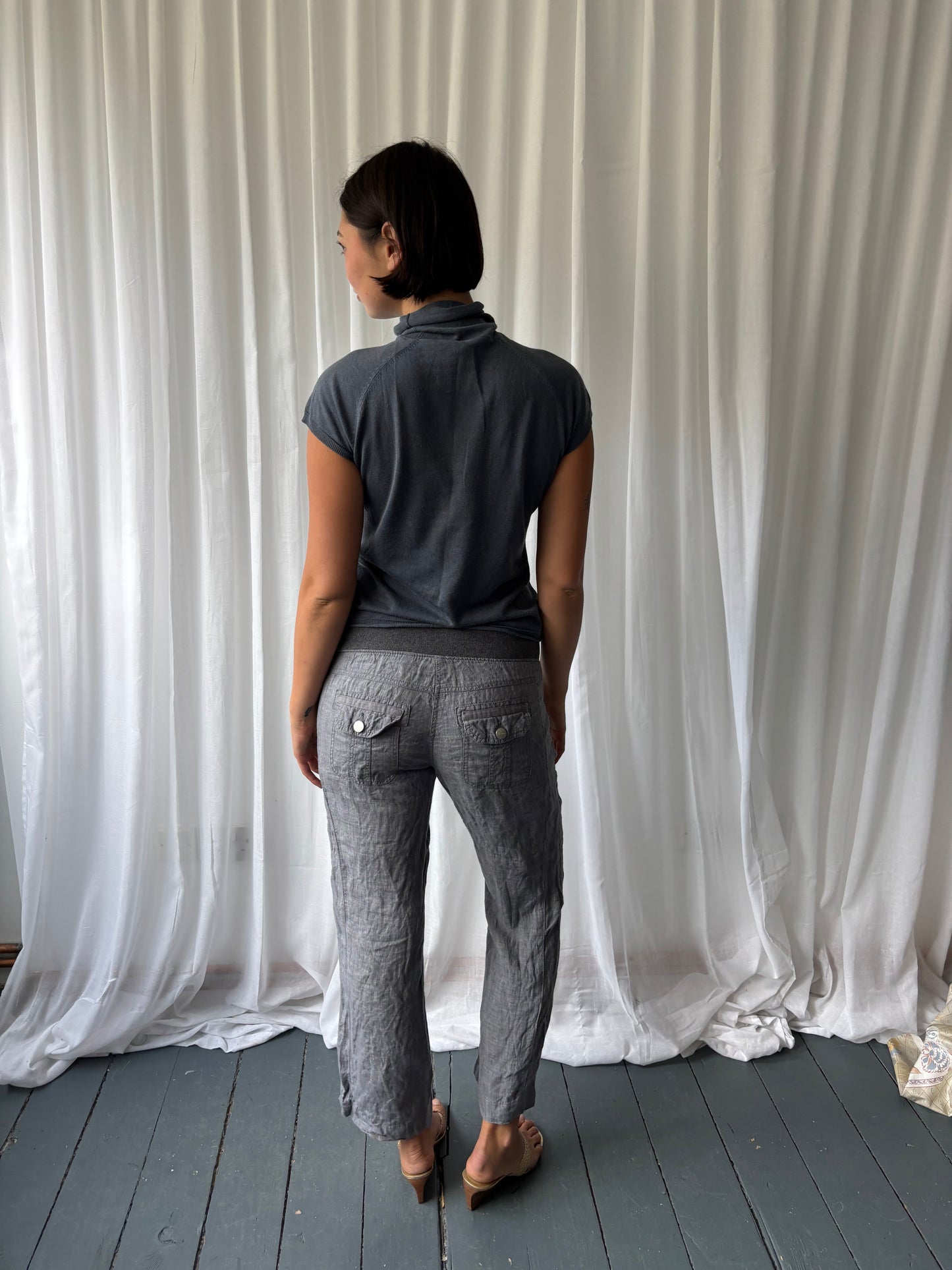 Vintage Grey Linen Trousers