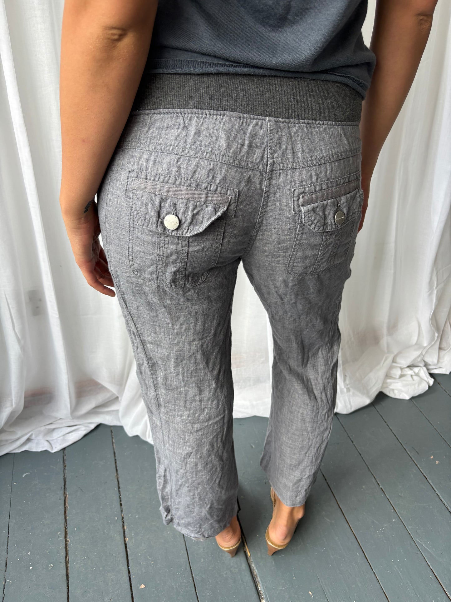 Vintage Grey Linen Trousers