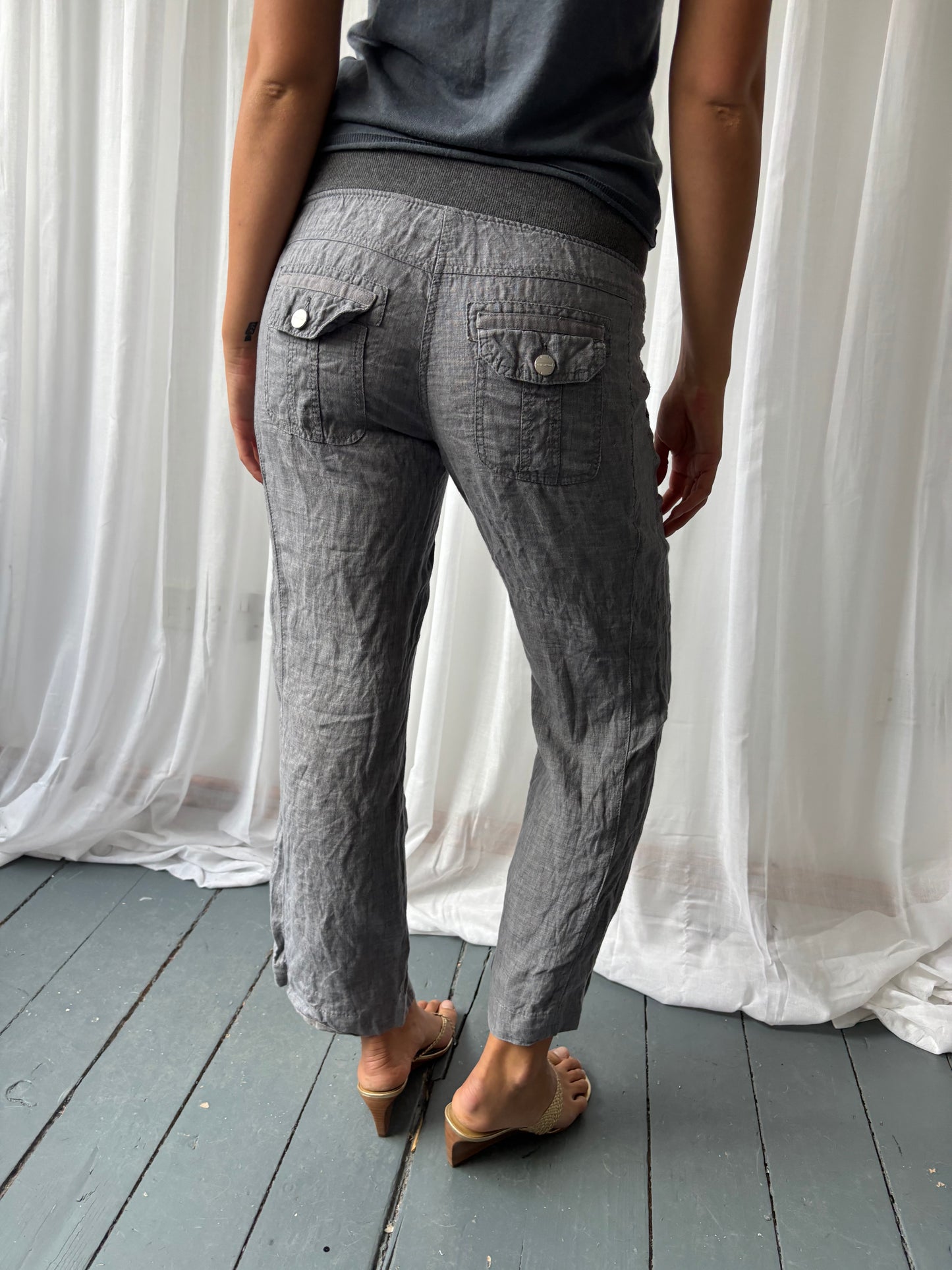 Vintage Grey Linen Trousers