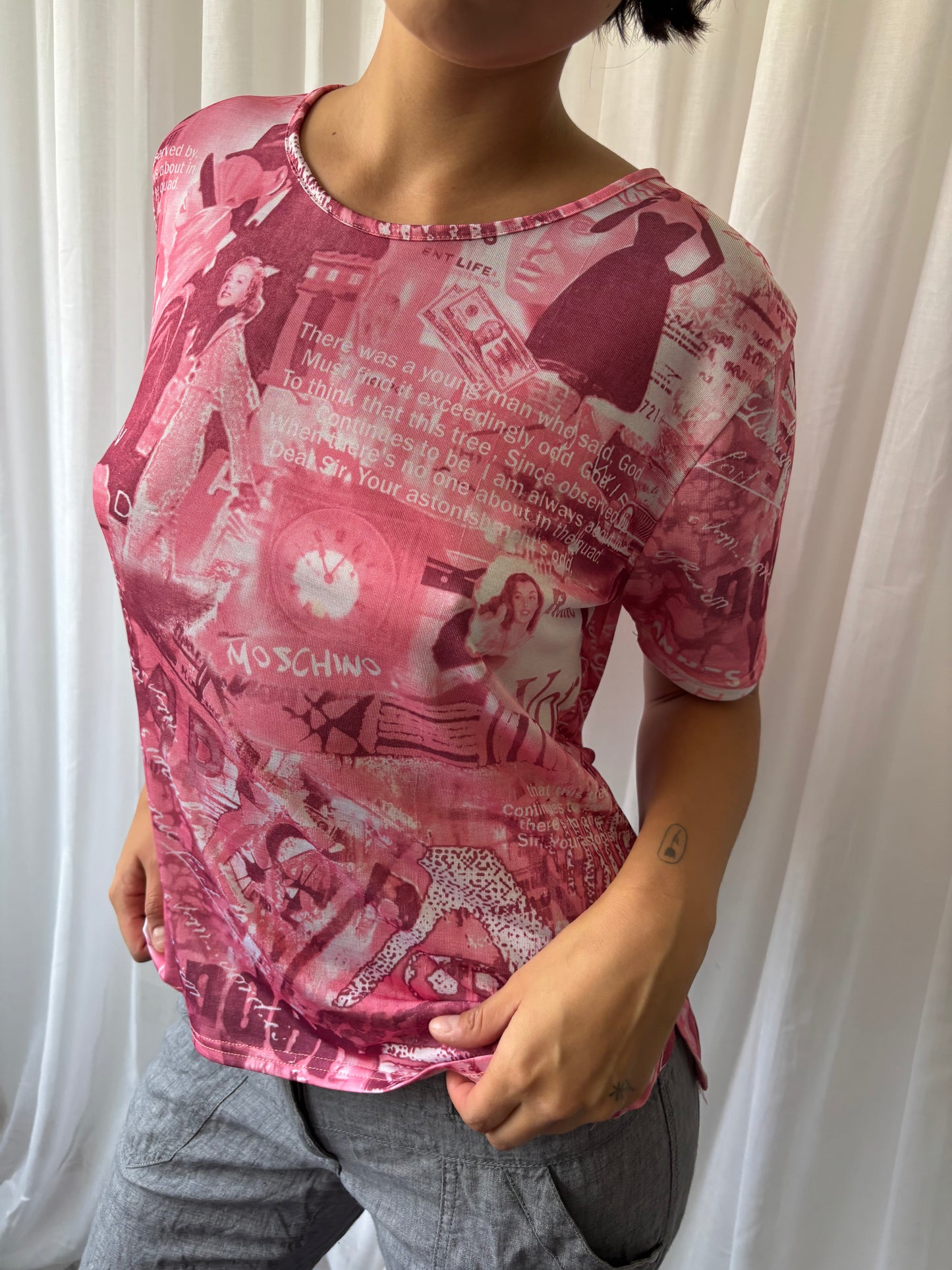 Moschino Pink Printed T-shirt
