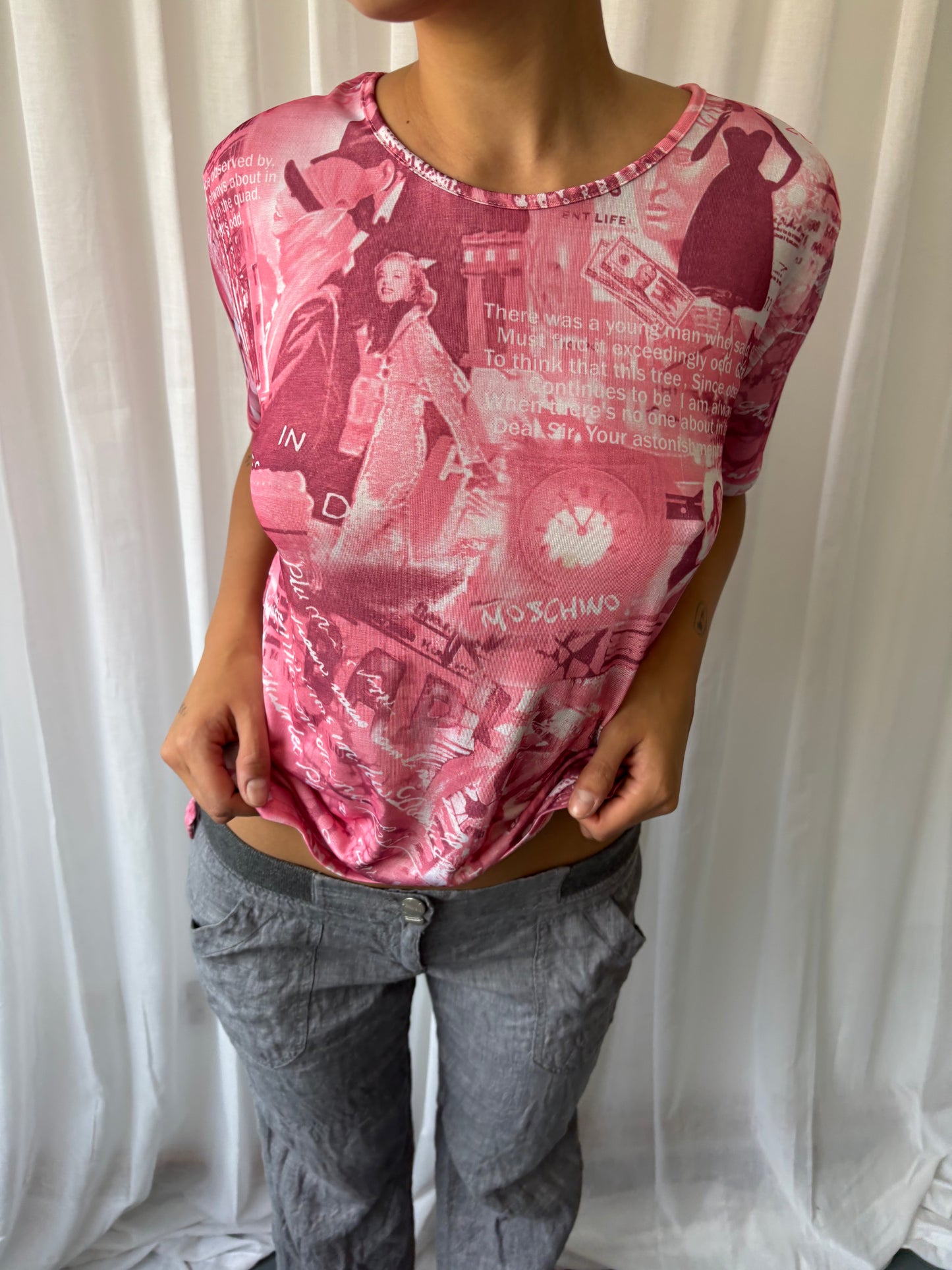 Moschino Pink Printed T-shirt