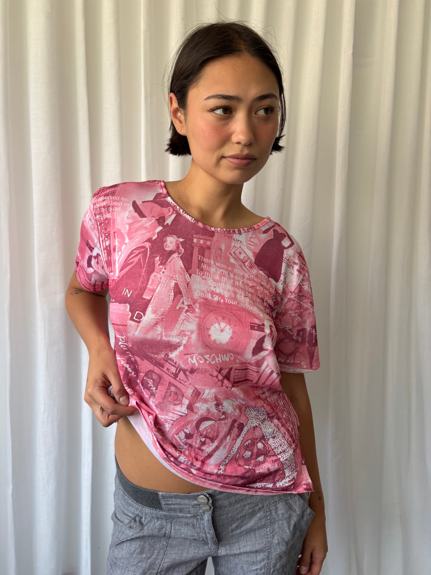 Moschino Pink Printed T-shirt