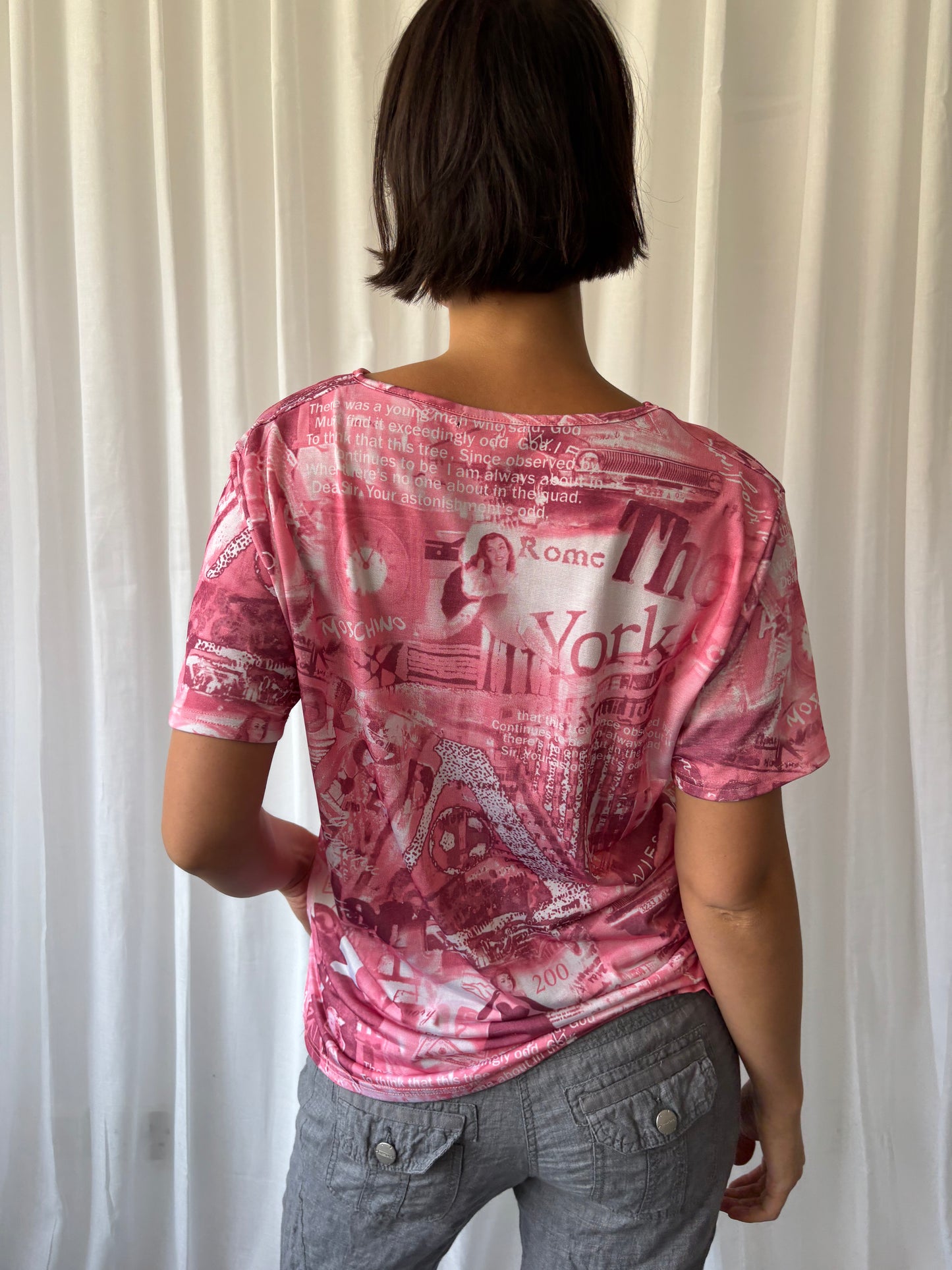 Moschino Pink Printed T-shirt