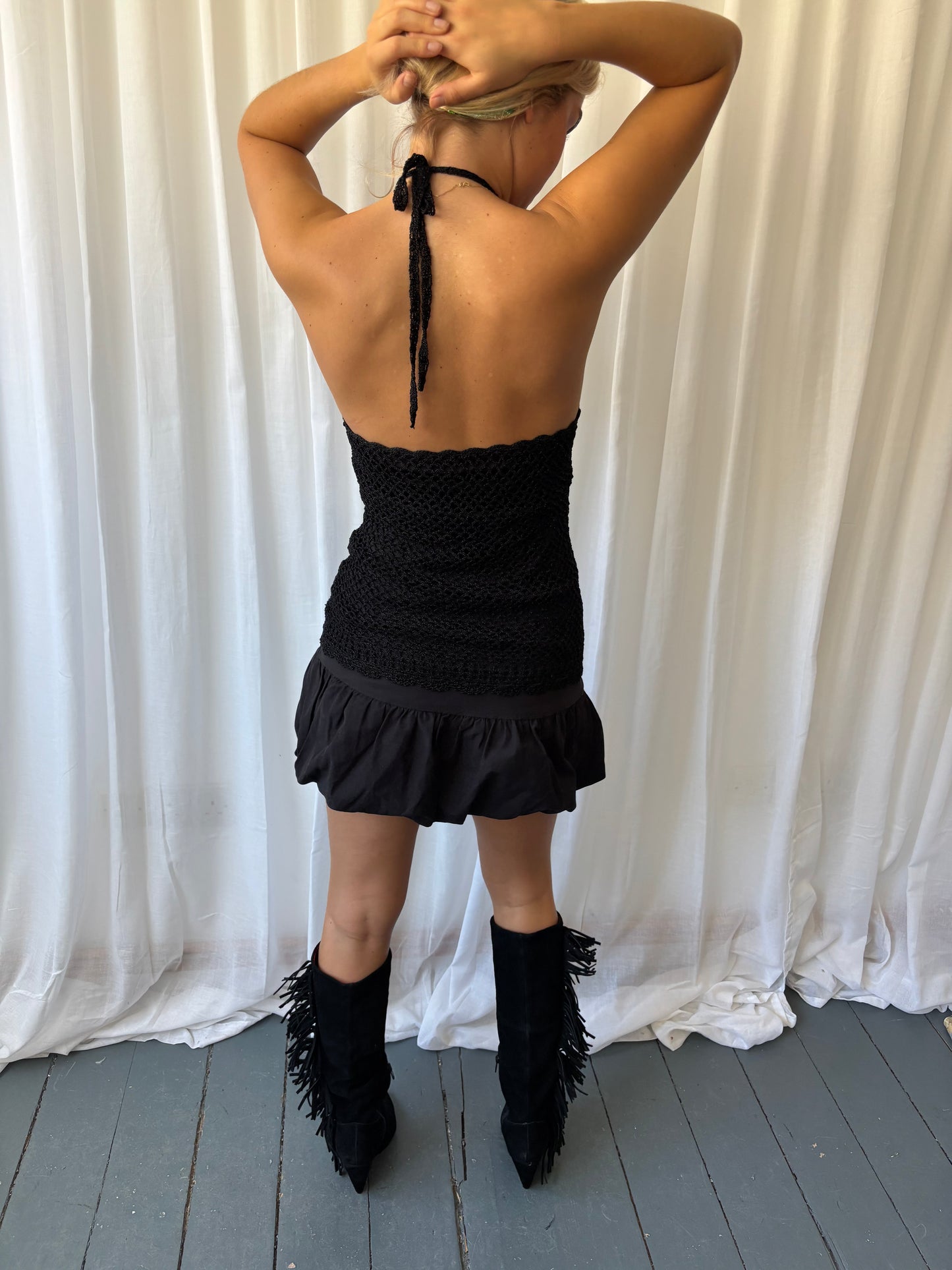 Vintage Black Crochet Top