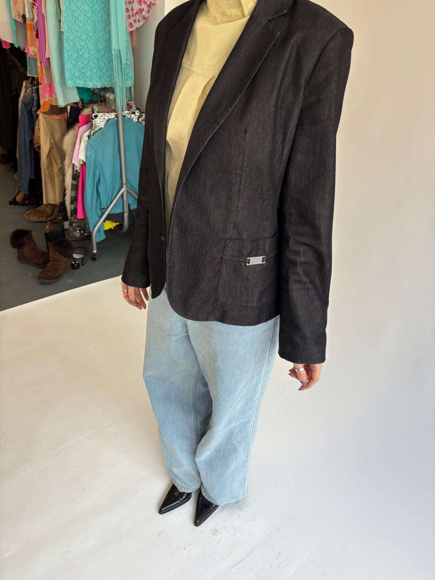 Calvin Klein Grey Denim Blazer