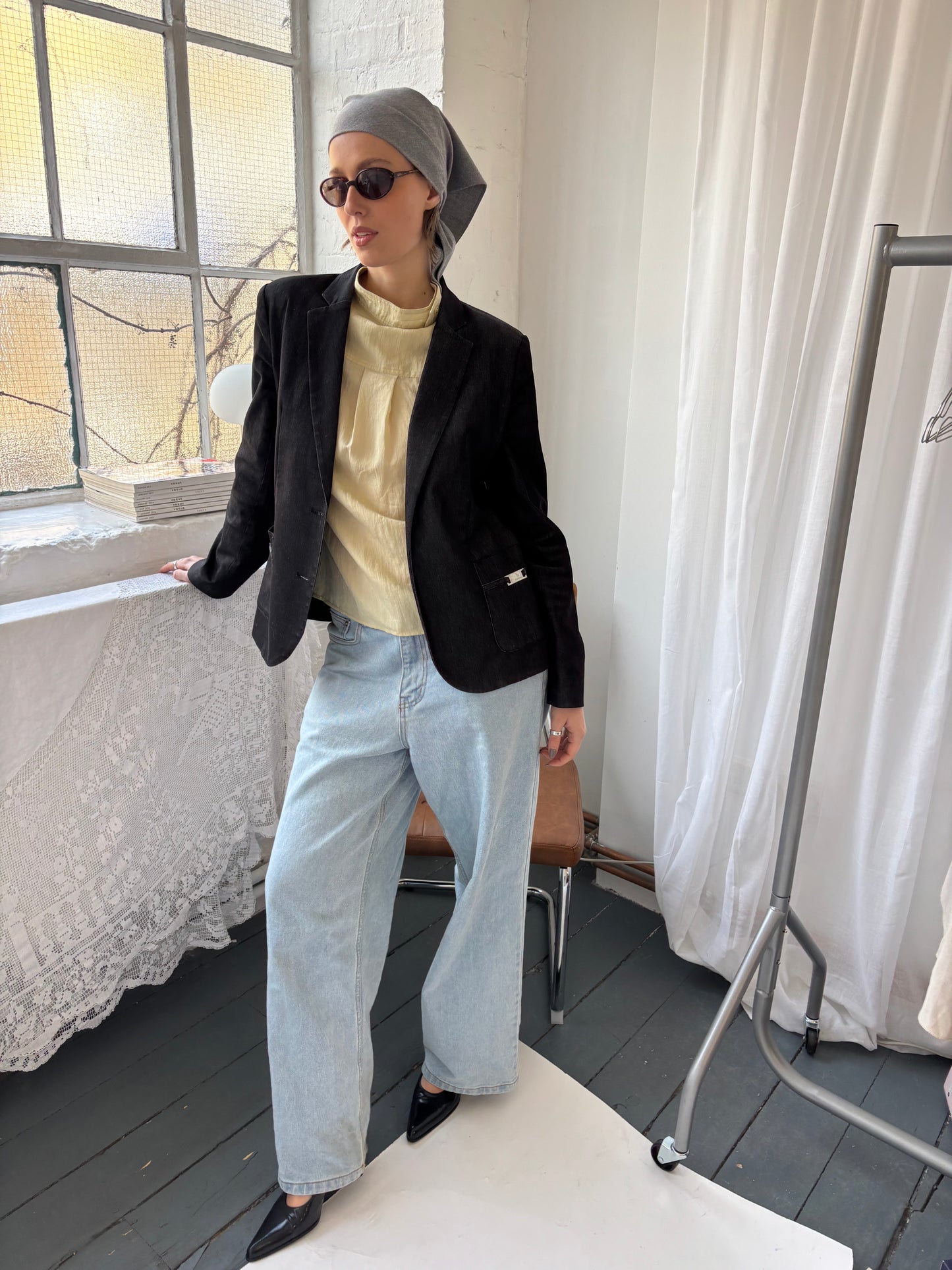 Calvin Klein Grey Denim Blazer