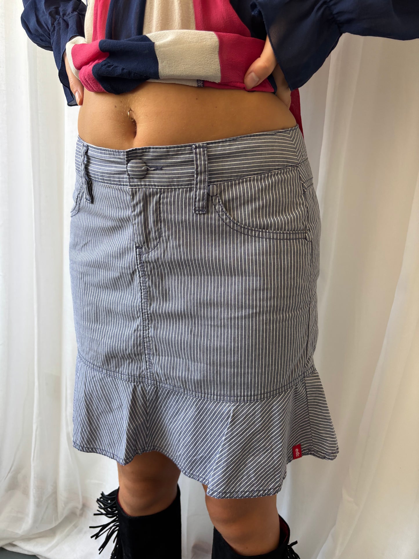 Vintage Blue Stripe Skirt