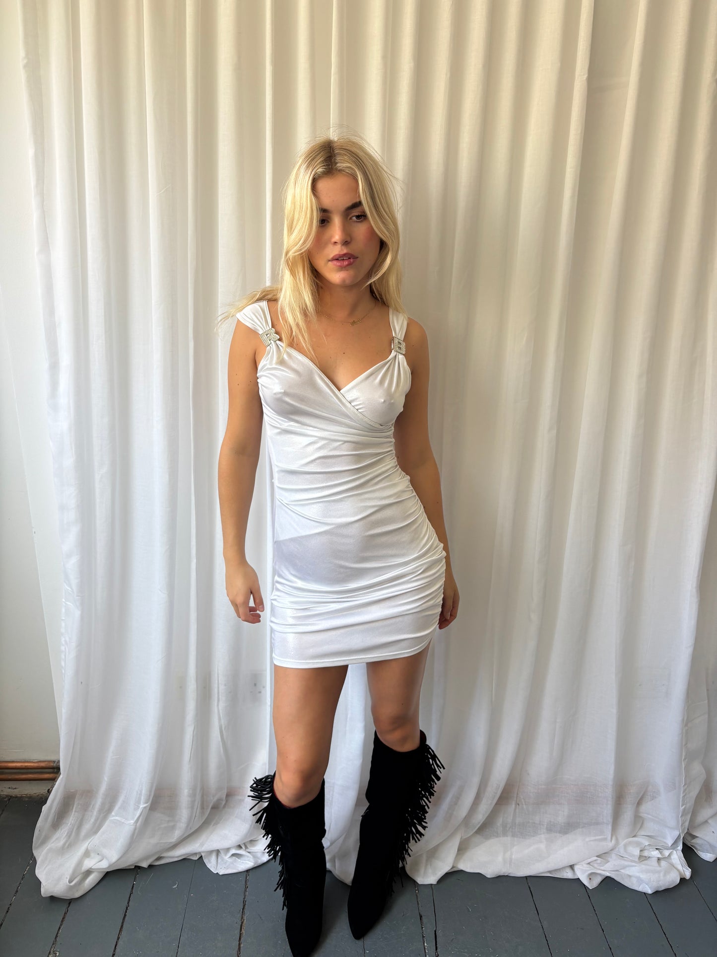 Roccobarocco Metallic Mini Dress