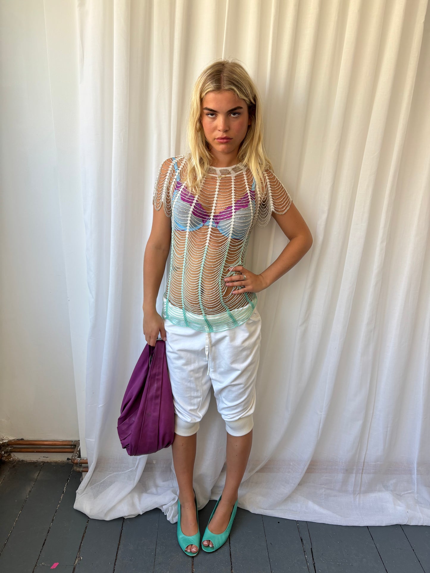 Vintage Beaded Showgirl Top