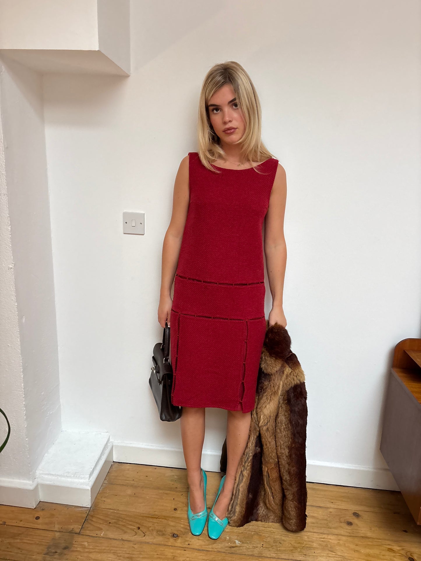 Prada FW 1998 Red Wool Dress