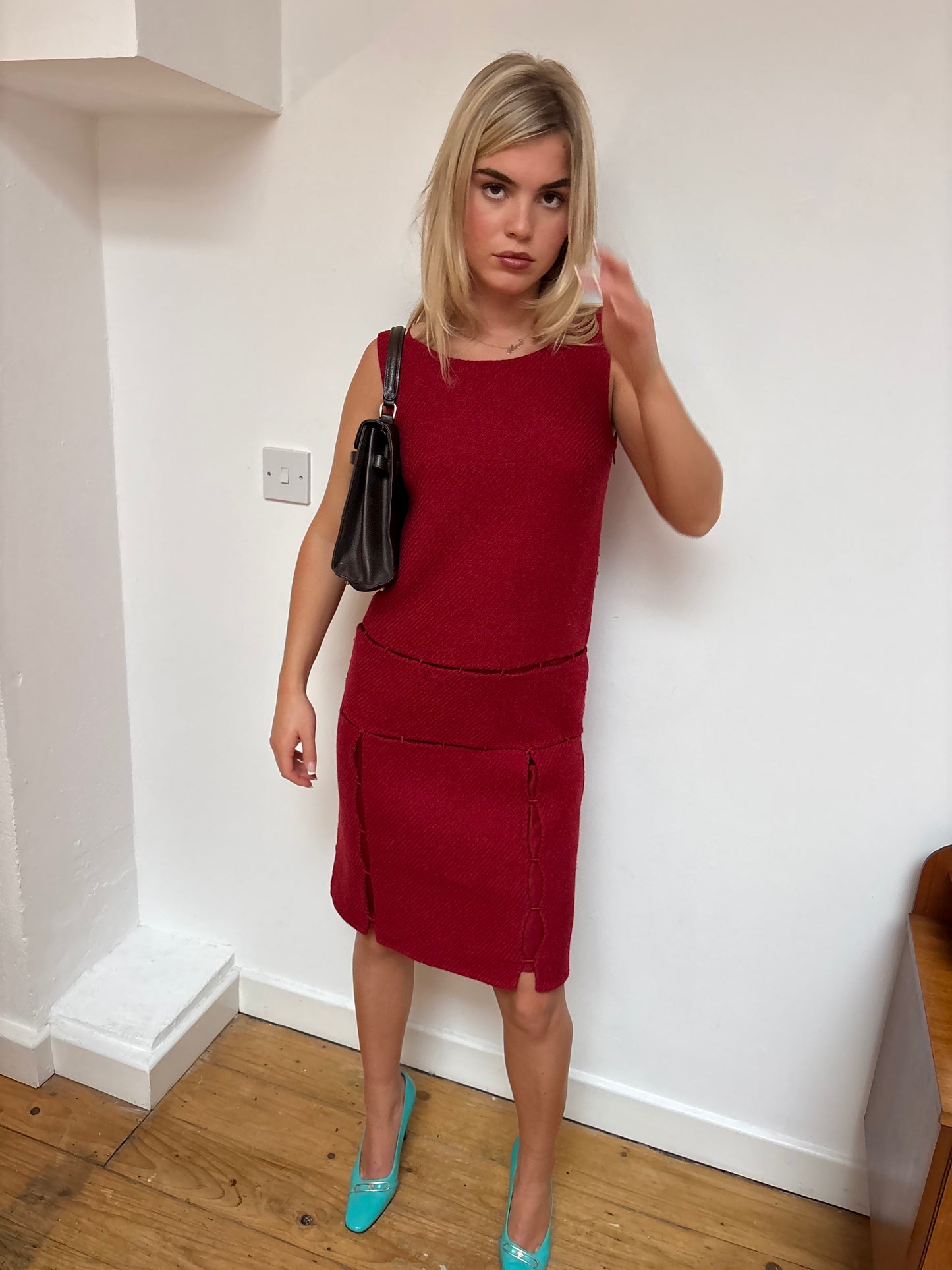 Prada FW 1998 Red Wool Dress