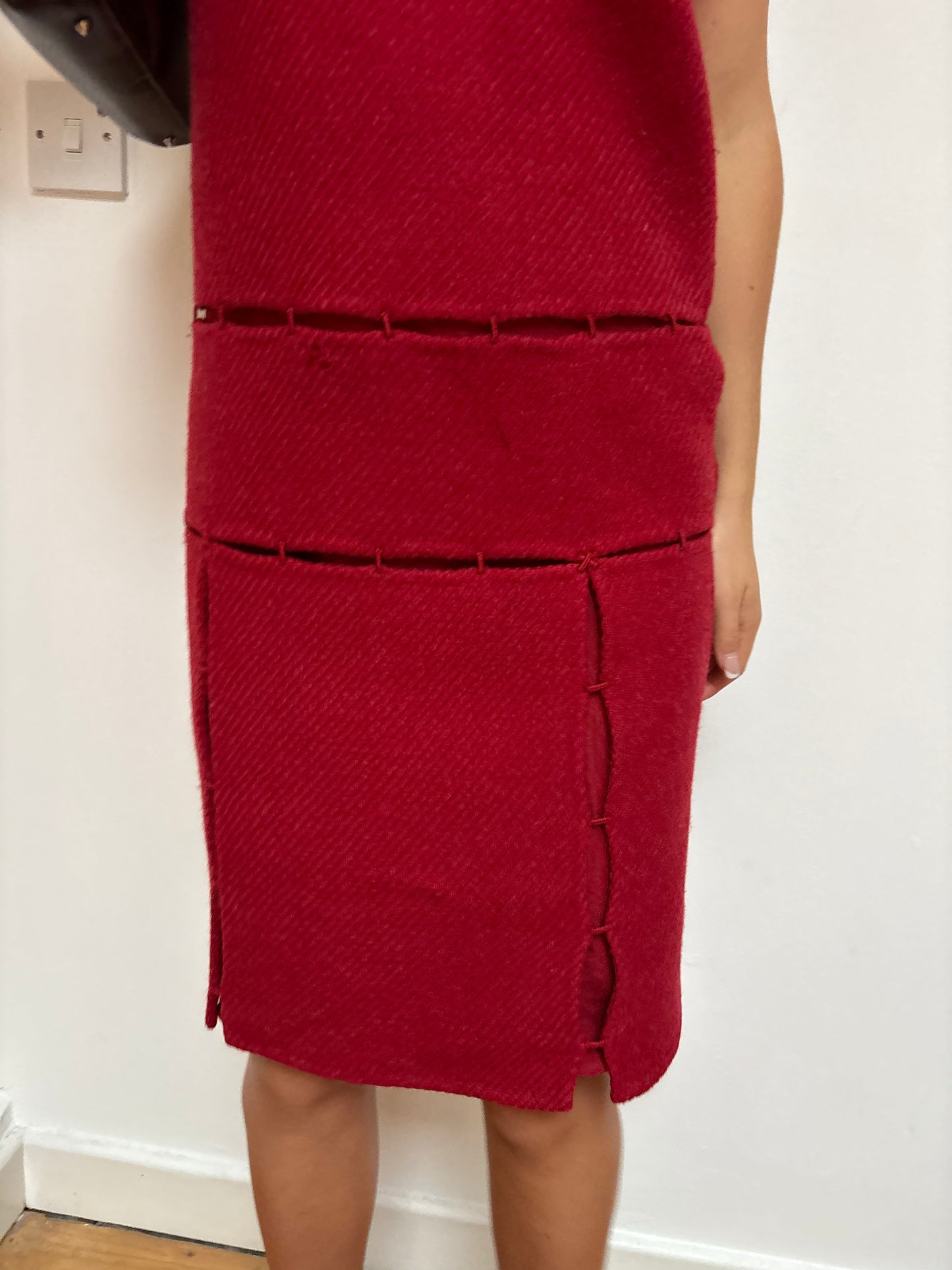Prada FW 1998 Red Wool Dress