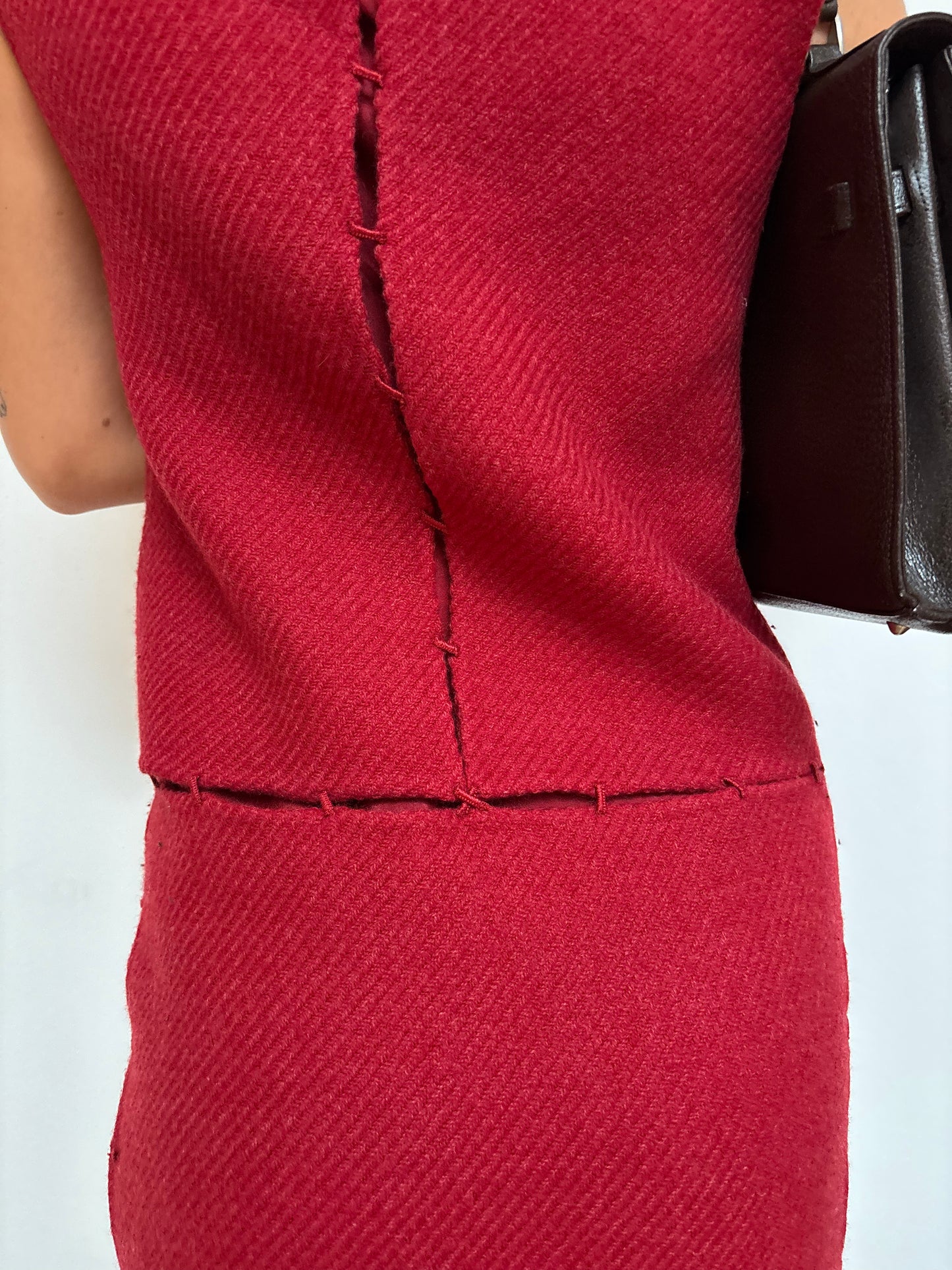 Prada FW 1998 Red Wool Dress
