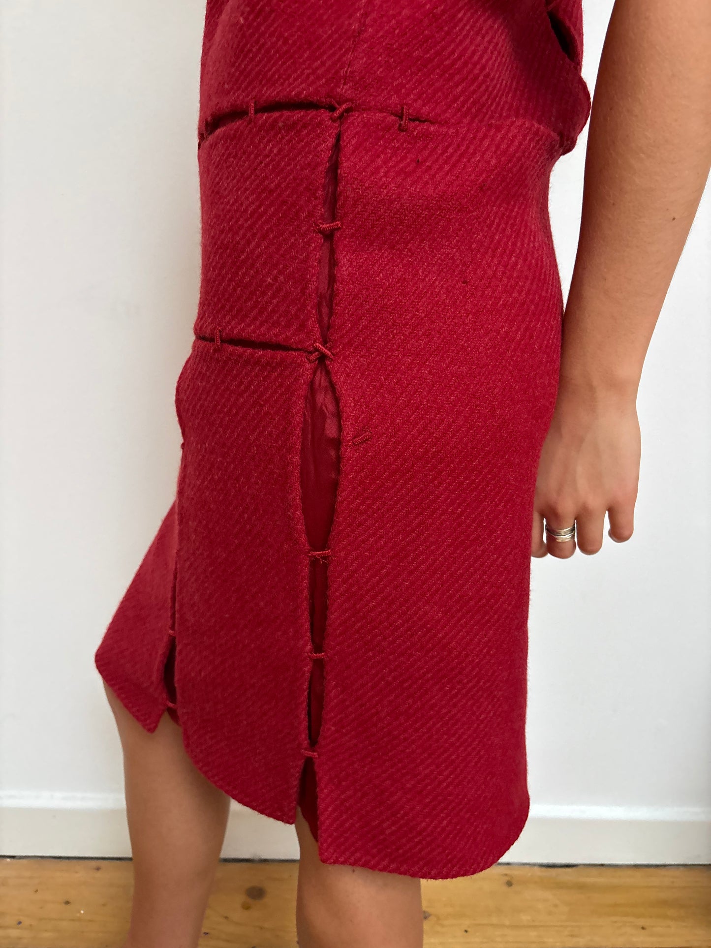 Prada FW 1998 Red Wool Dress