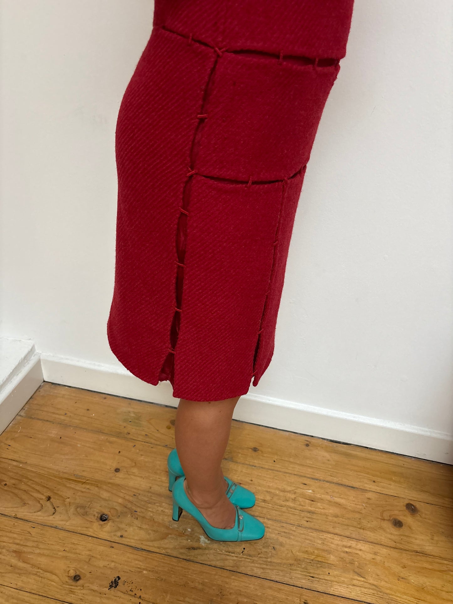 Prada FW 1998 Red Wool Dress