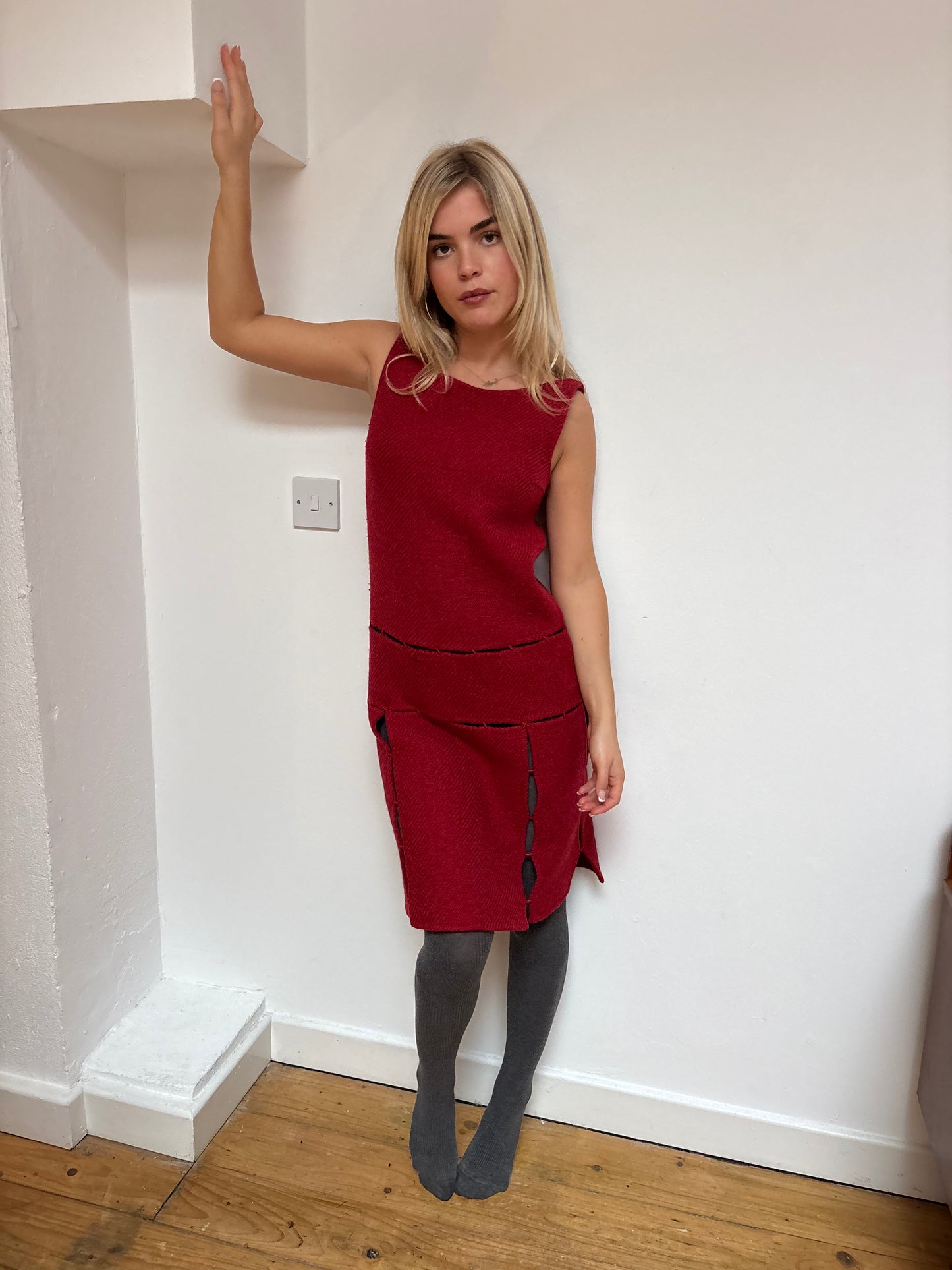 Prada FW 1998 Red Wool Dress