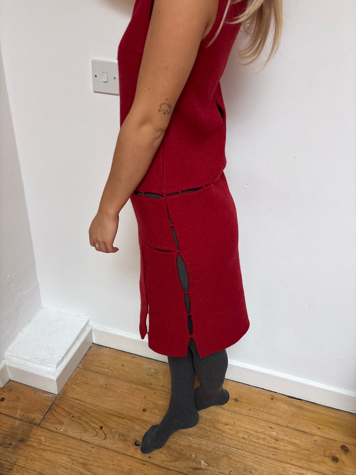 Prada FW 1998 Red Wool Dress