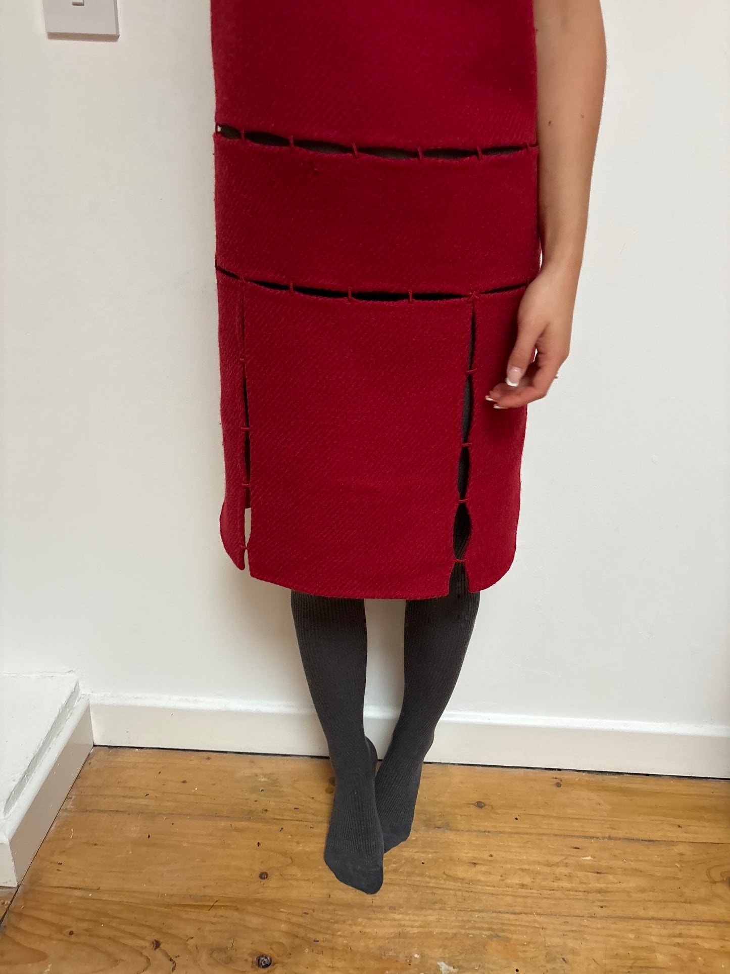 Prada FW 1998 Red Wool Dress