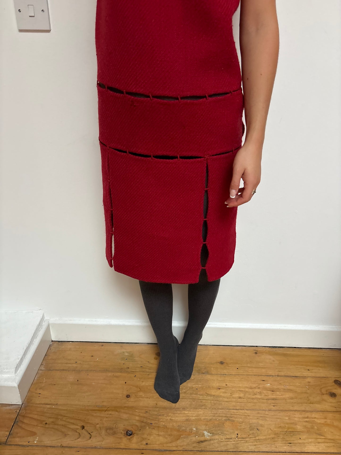 Prada FW 1998 Red Wool Dress